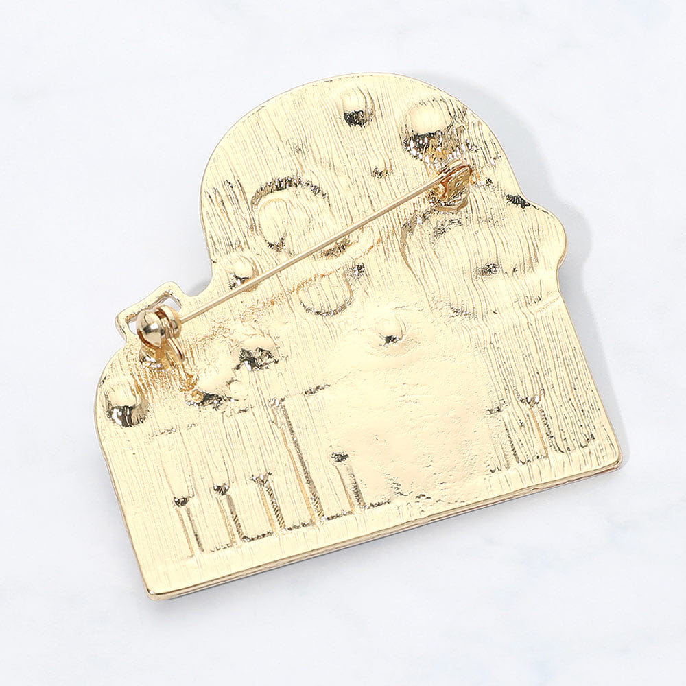 Pearl Floral Musical Motif Embellished Piano Pin Brooch