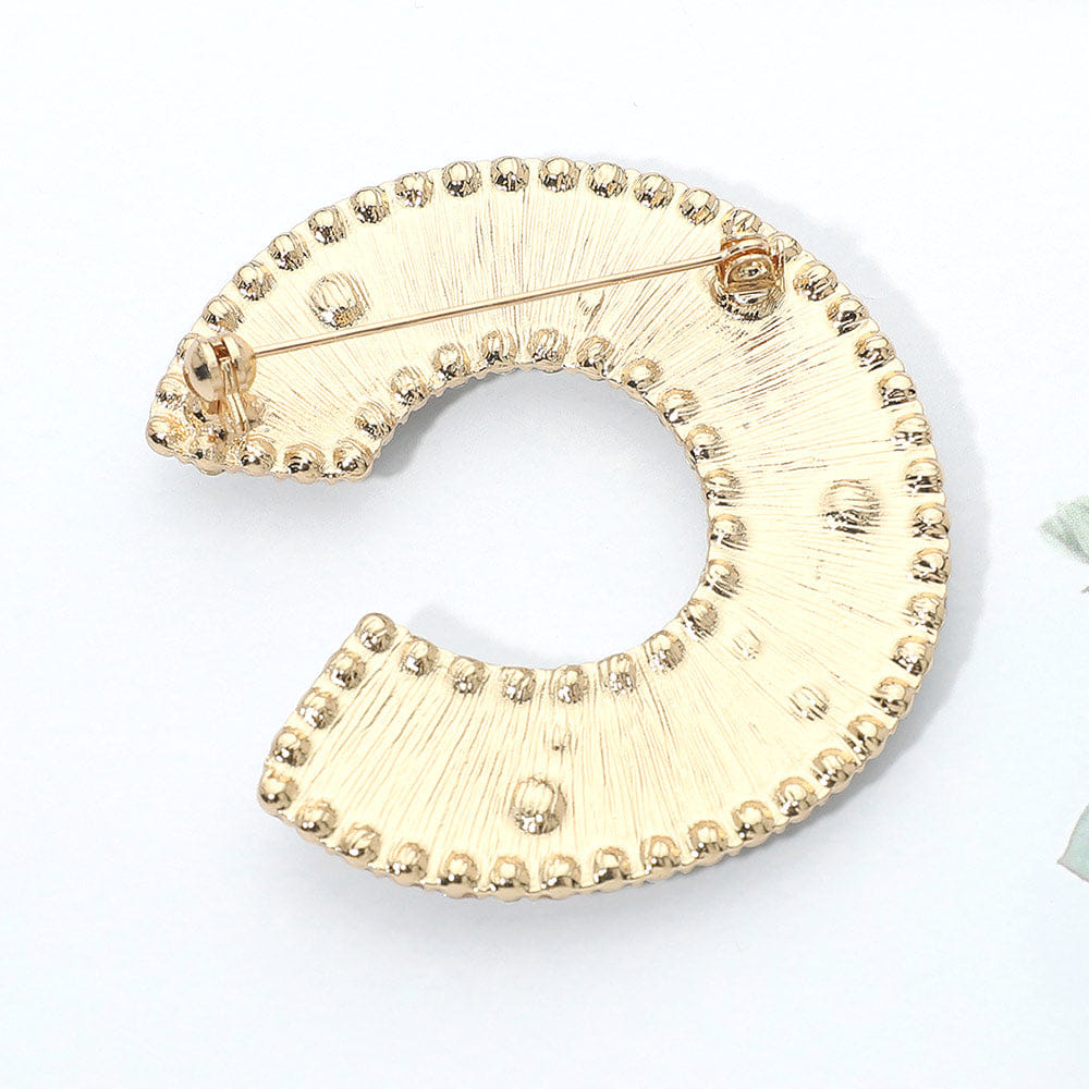 Letter Pearl Floral Eiffel Tower Charm Embellished Letter C Pin Brooch
