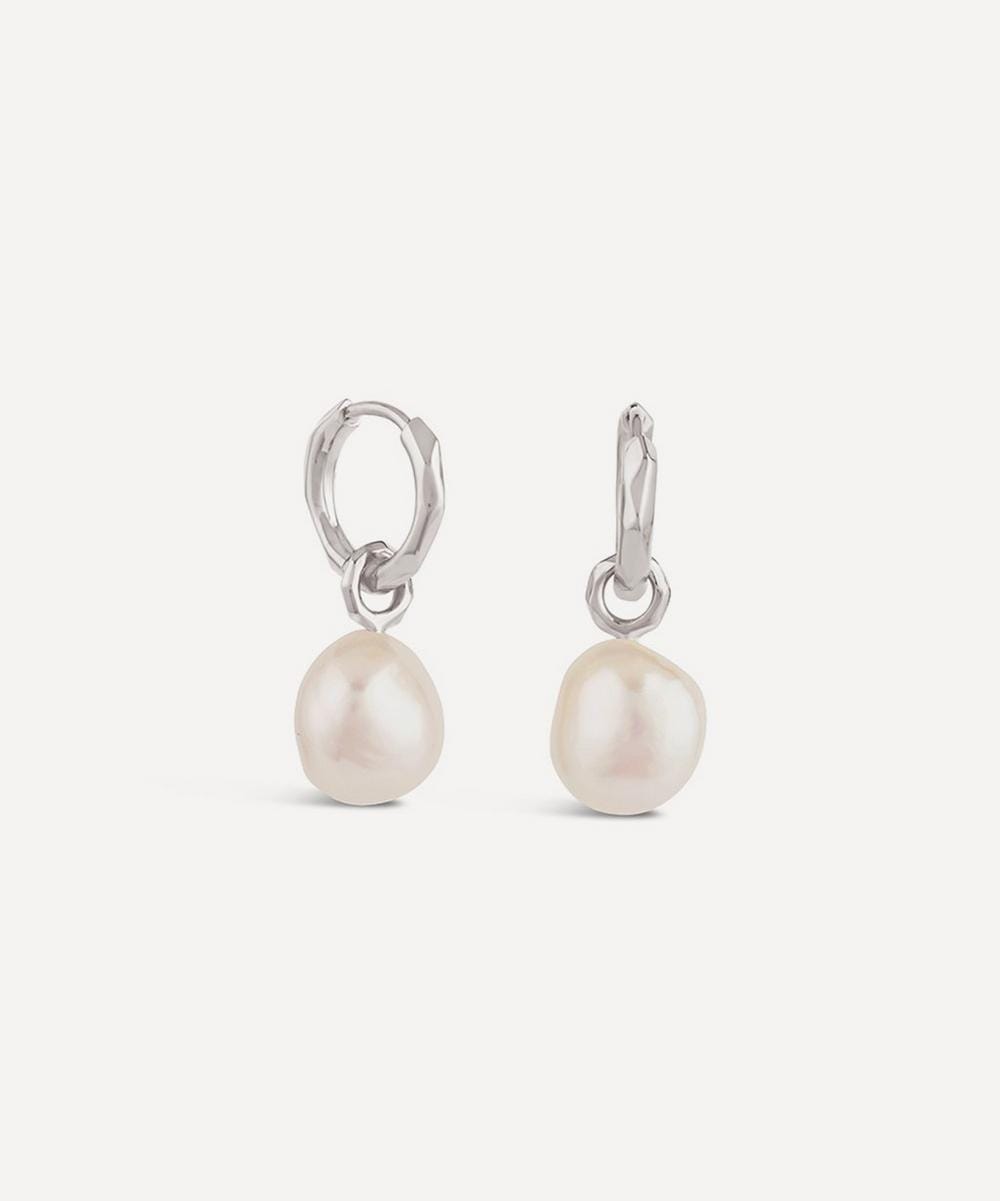 Dinny Hall Sterling Silver Thalassa Keshi Baroque Pearl Drop Earrings