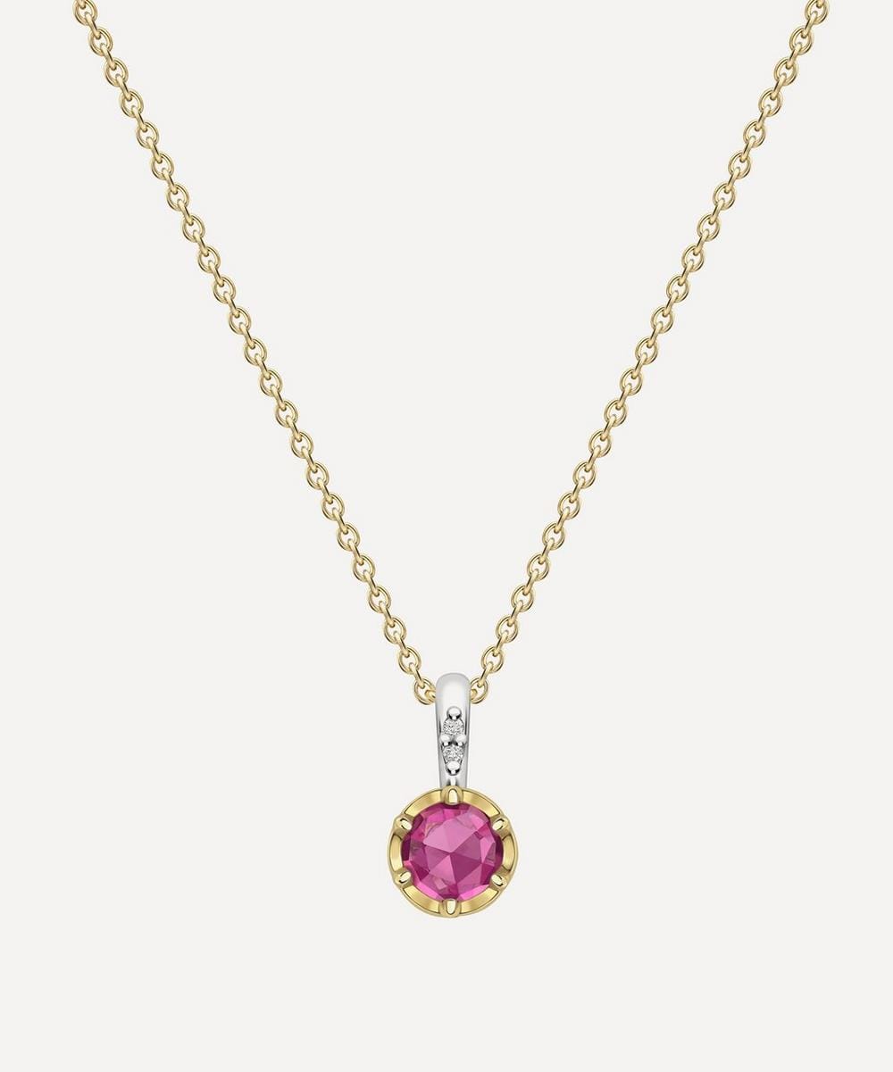 Dinny Hall 22ct Gold - Plated Vermeil Silver January Garnet Birthstone Pendant Necklace