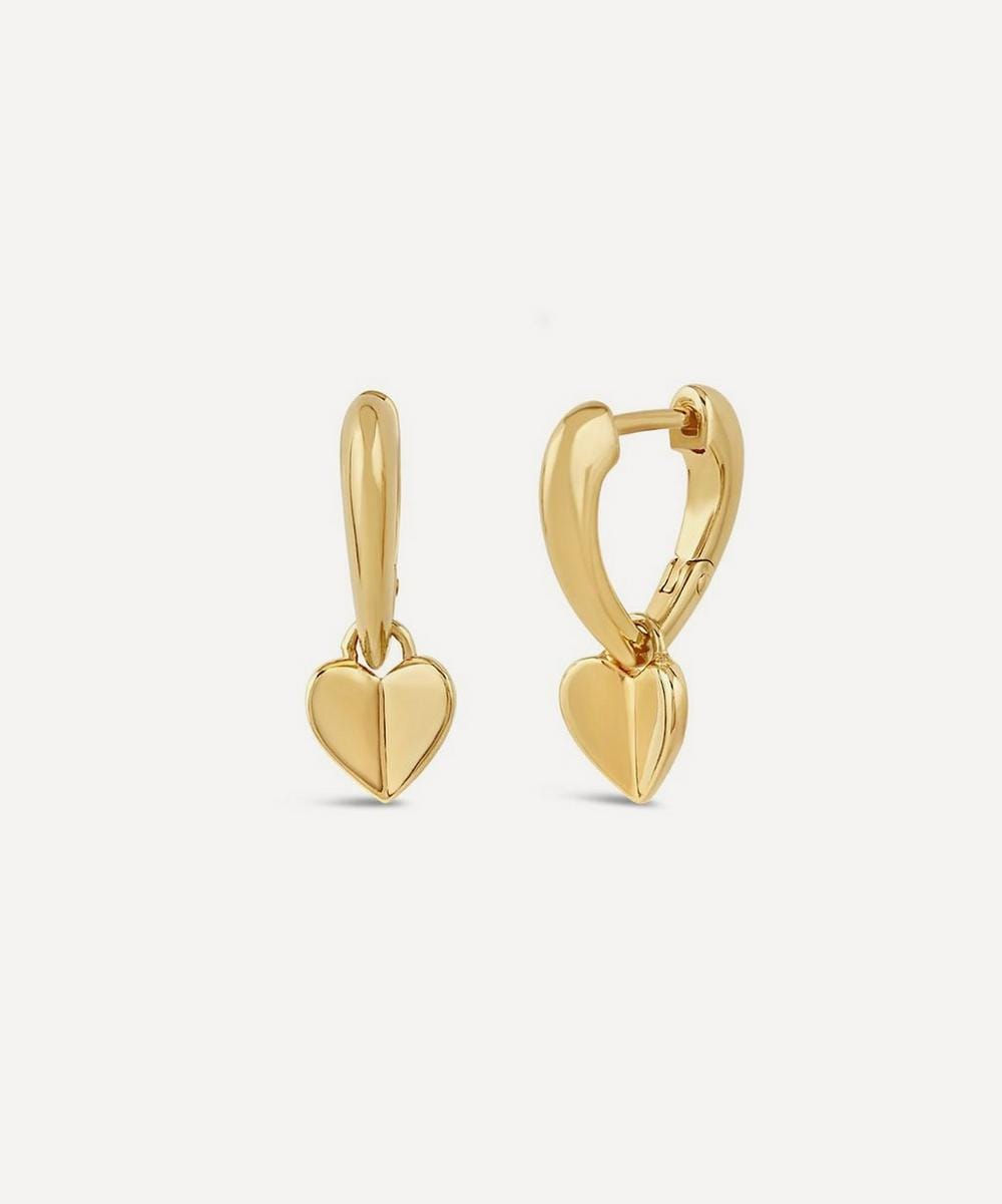 Dinny Hall 22ct Gold - Plated Vermeil Silver Folded Heart Drop Earrings