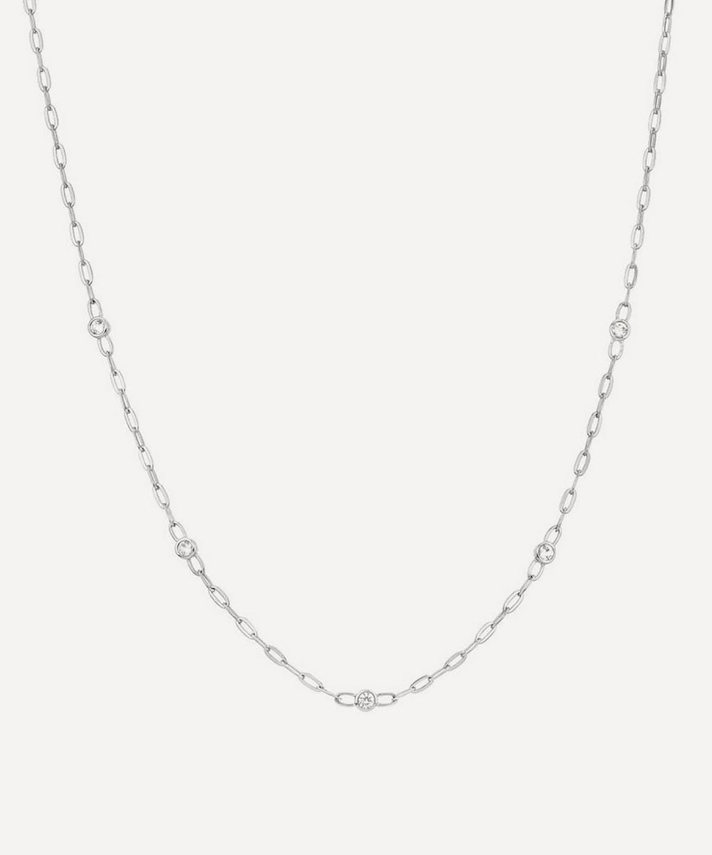 Dinny Hall Sterling Silver Sapphire Paperclip Chain Necklace