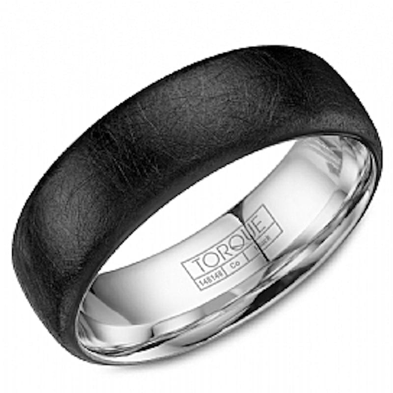 Crownring Crown Ring Black Cobalt Classic Wedding Band - CBB_7002