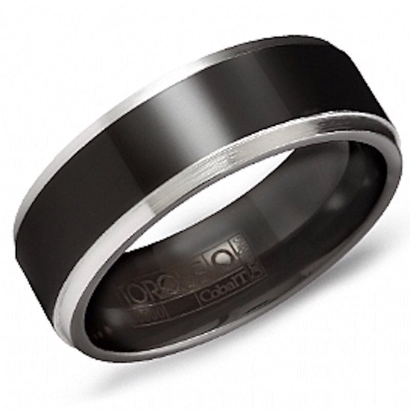 Crownring Crown Ring Black Cobalt Classic Wedding Band - CBB_7030
