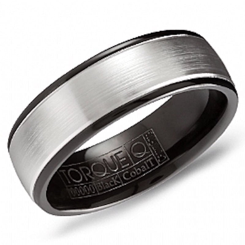 Crownring Crown Ring Black Cobalt Classic Wedding Band - CBB_7034