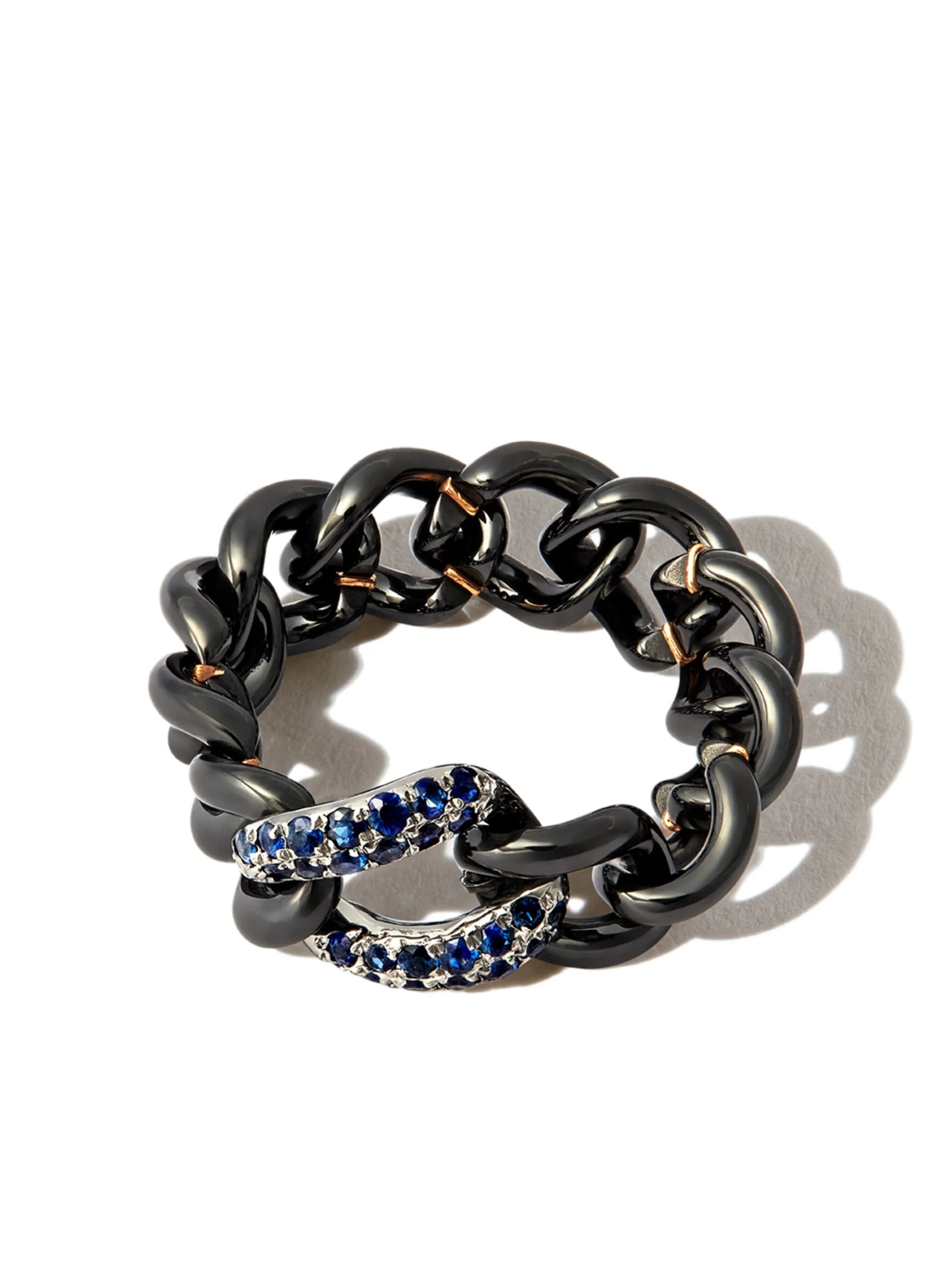 SHAY 18K black gold jumbo link ring