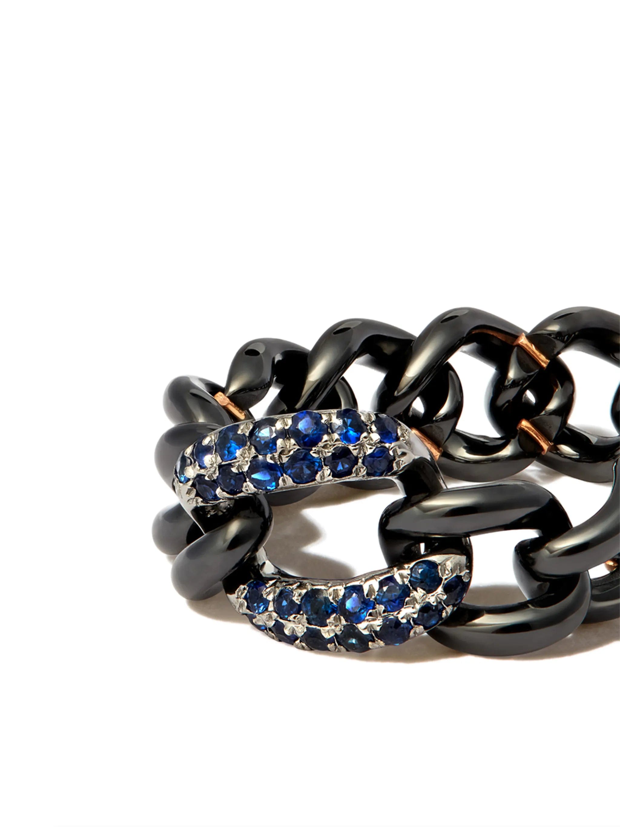 SHAY 18K black gold jumbo link ring