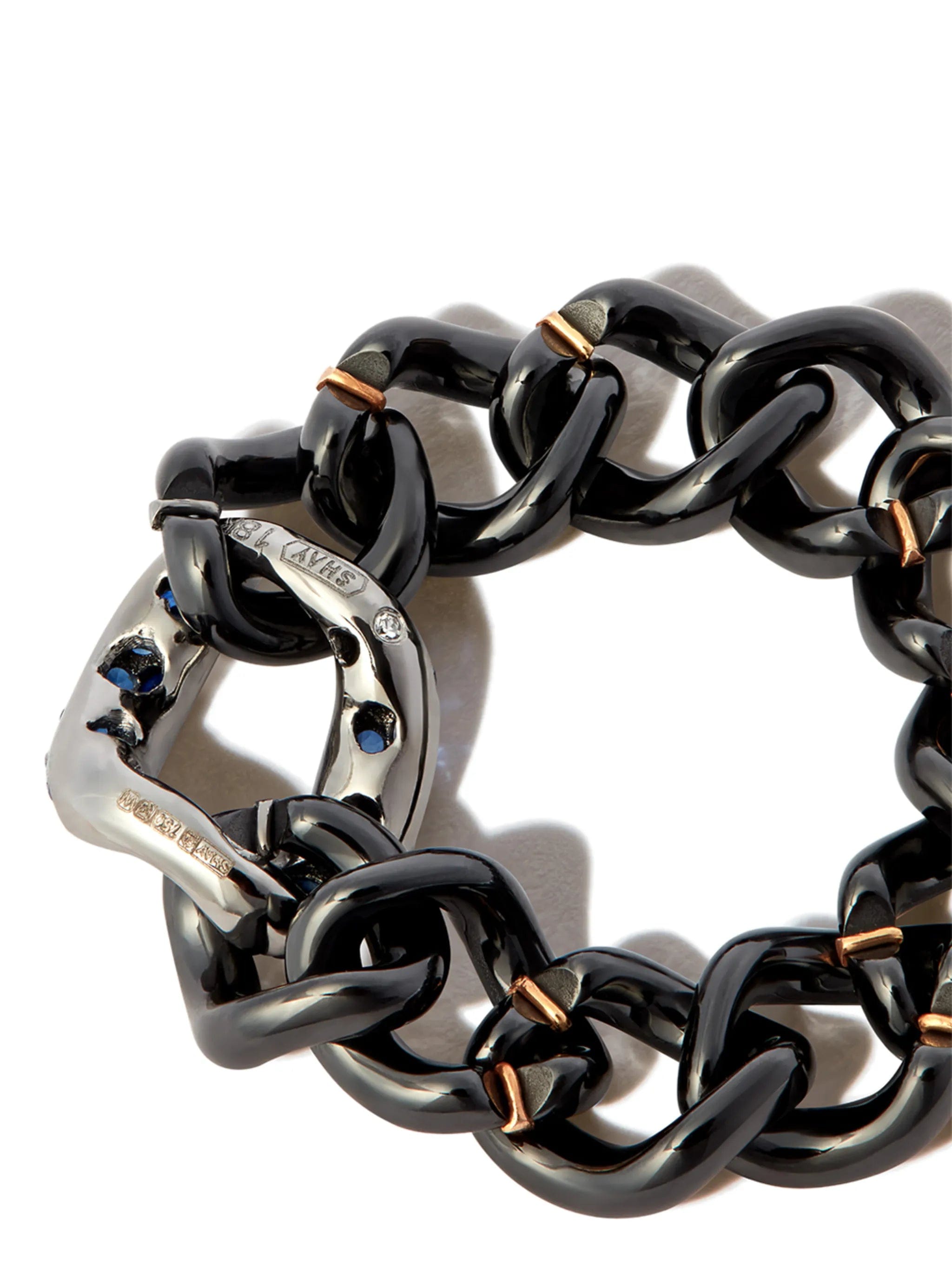 SHAY 18K black gold jumbo link ring