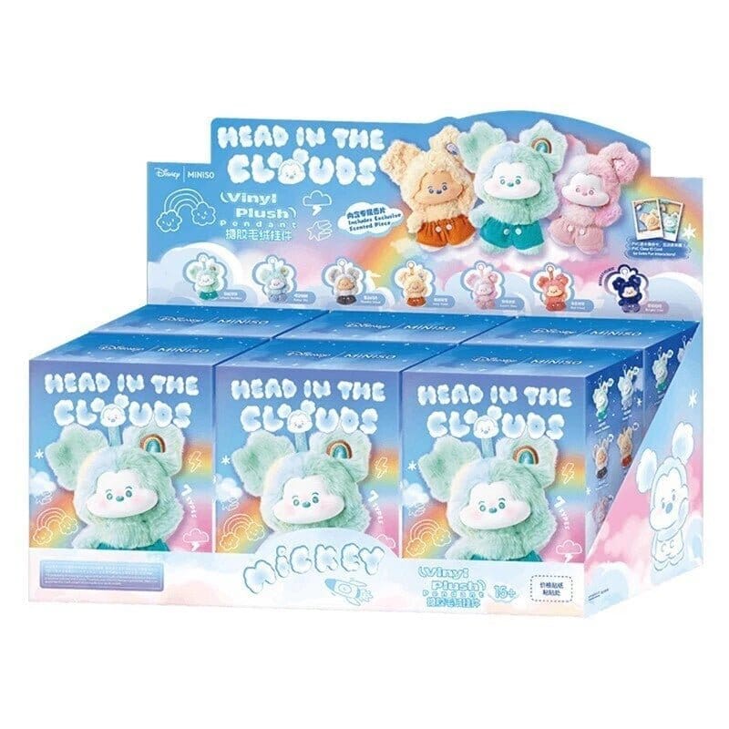 Miniso Disney Blind Box Mickey Head In The Clouds Vinyl Plush Pendant Surprise Box