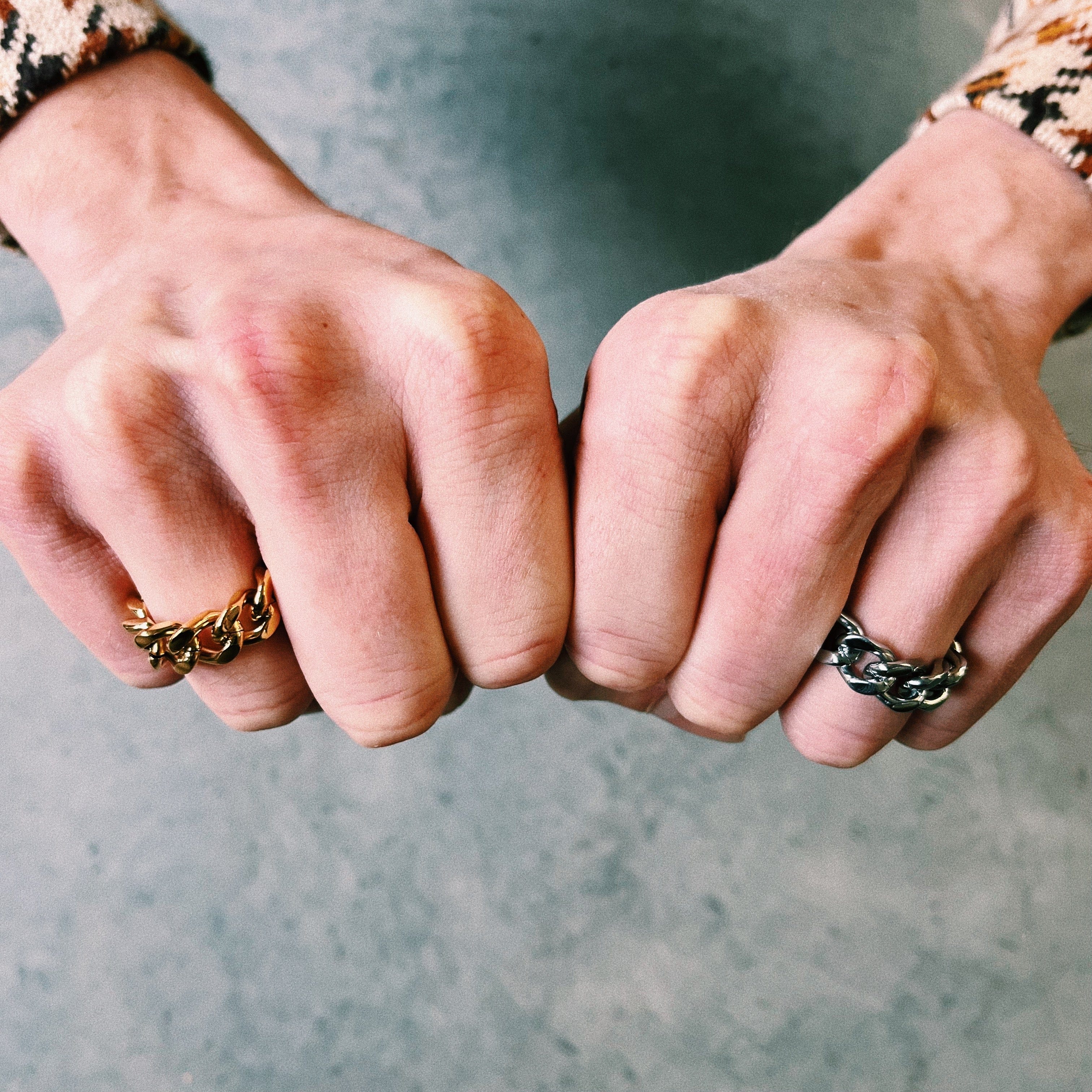UN:IK Jewellery Cuban Ring - Gold / Silver