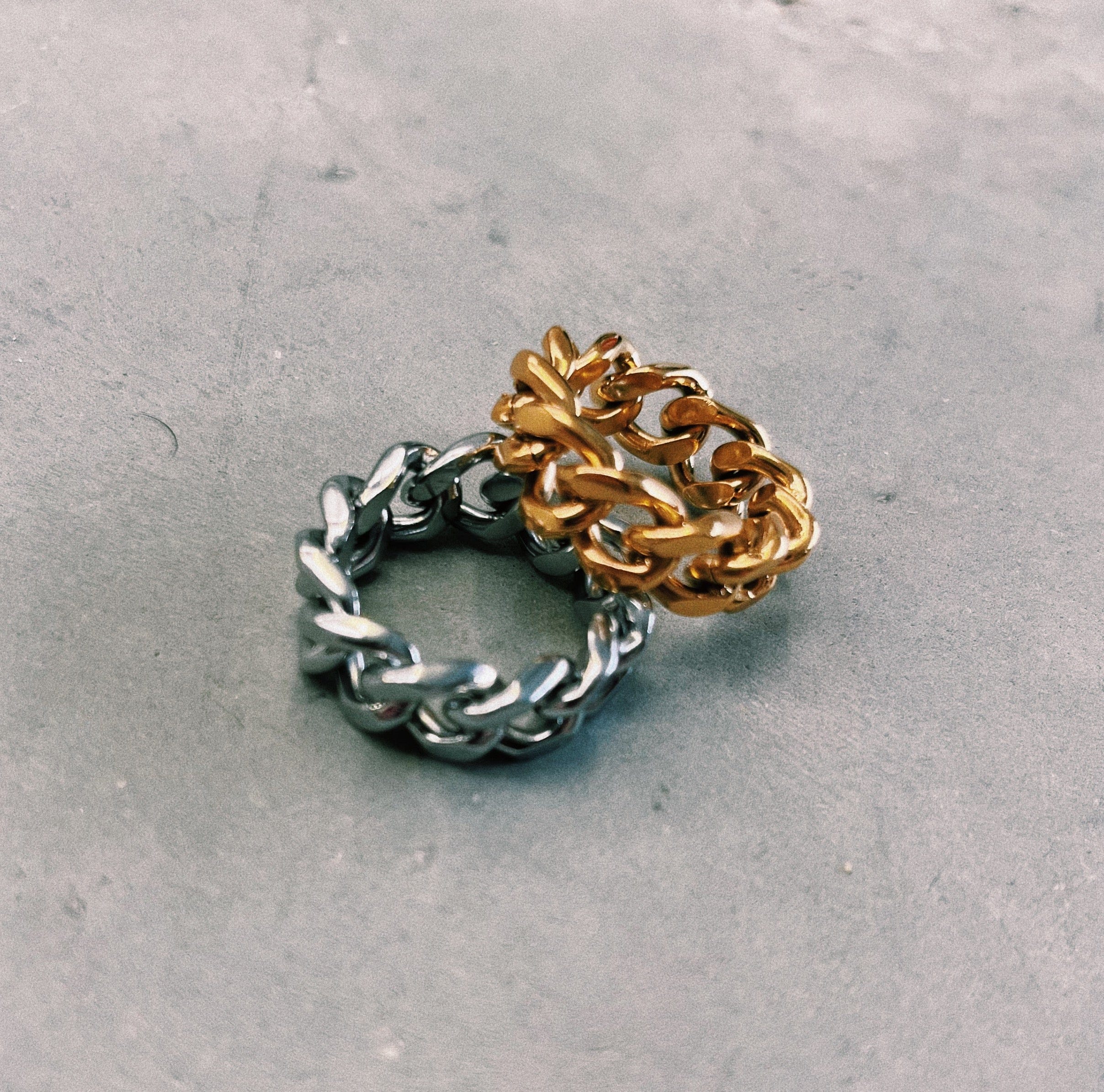 UN:IK Jewellery Cuban Ring - Gold / Silver