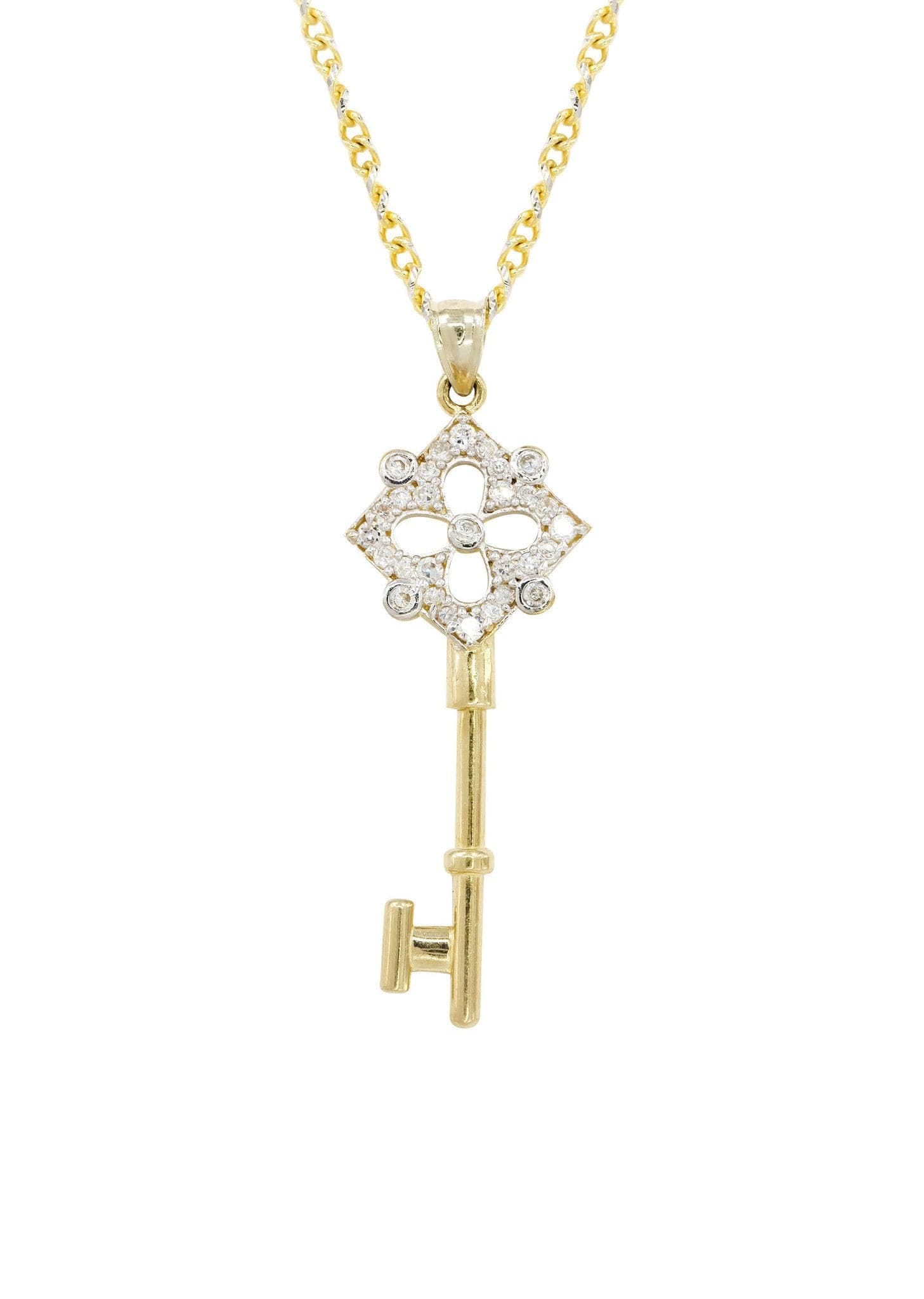 Manufacturer 1 10K Yellow Gold Fancy Link Key Necklace | Appx. 9.3 Gram