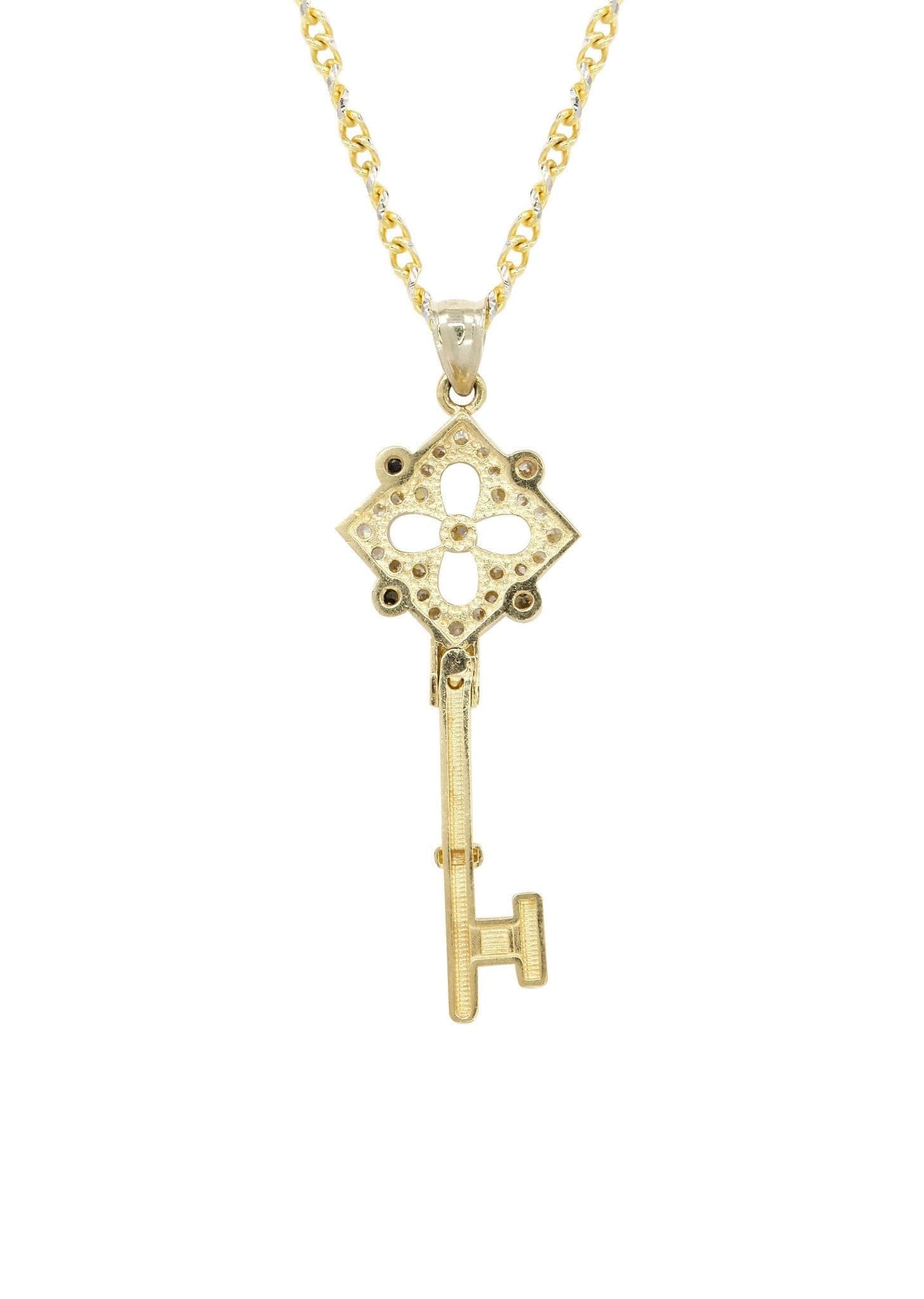 Manufacturer 1 10K Yellow Gold Fancy Link Key Necklace | Appx. 9.3 Gram