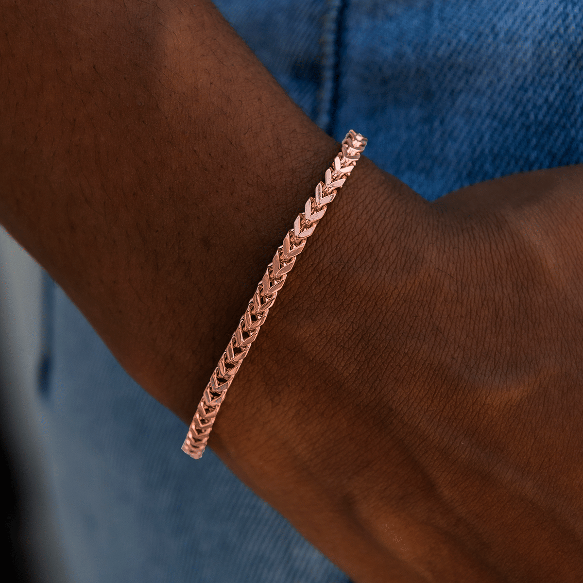GLD Women Franco Bracelet in Rose Gold - 3 mm