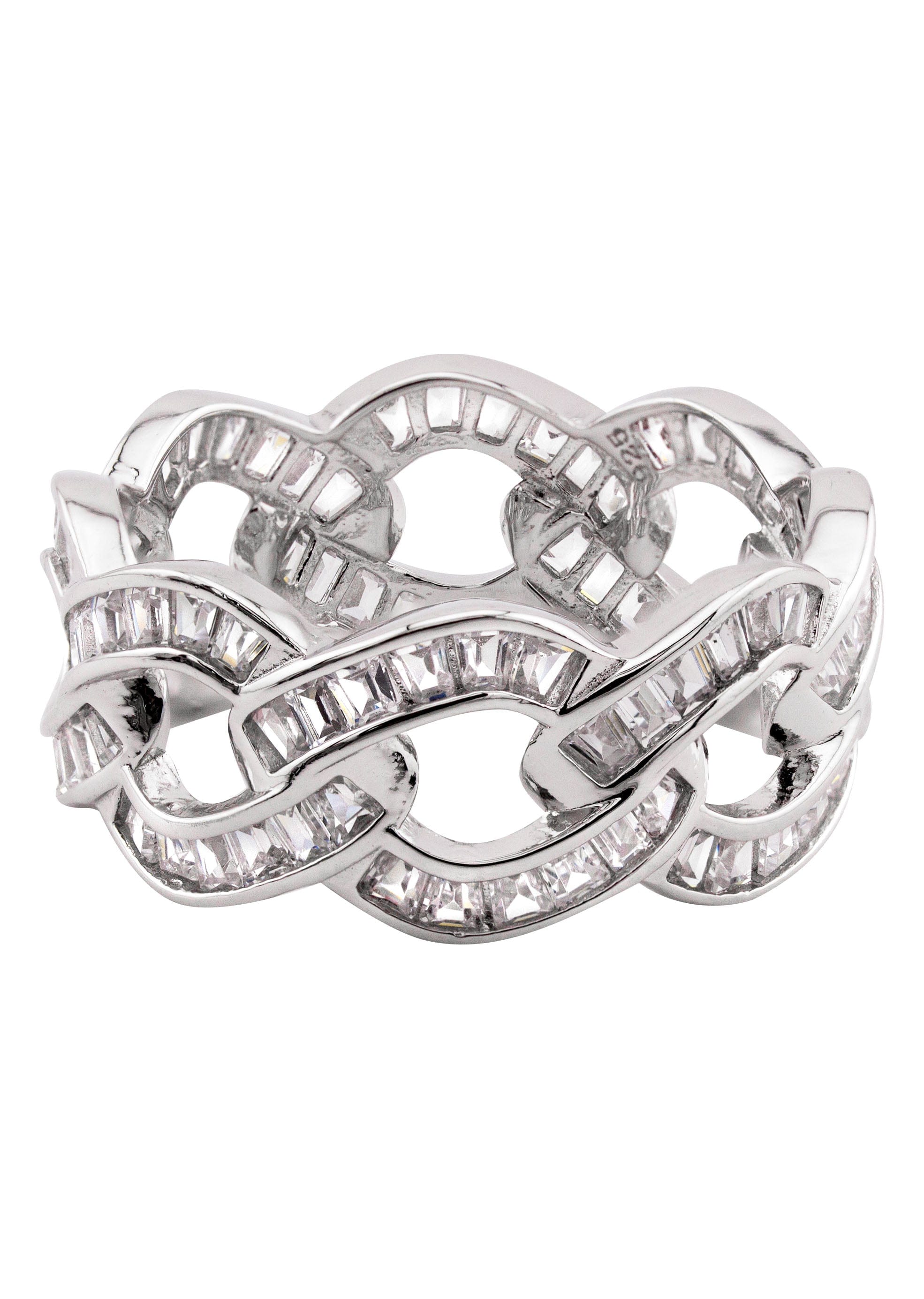 Manufacturer 43 Mens Silver Baguette Cuban Ring | Appx 5.5 Grams