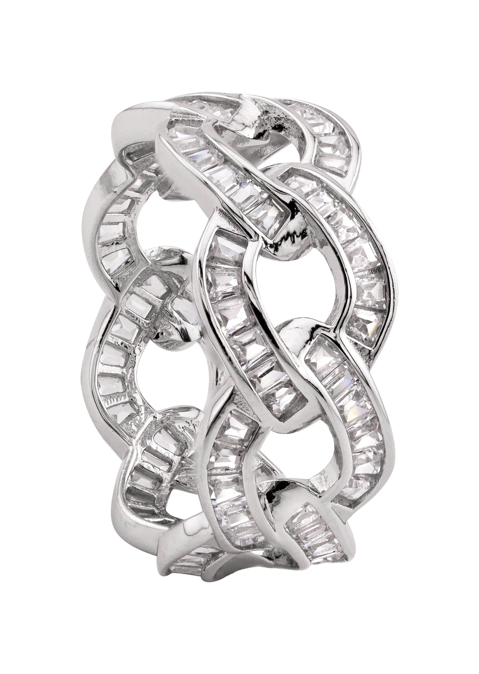 Manufacturer 43 Mens Silver Baguette Cuban Ring | Appx 5.5 Grams