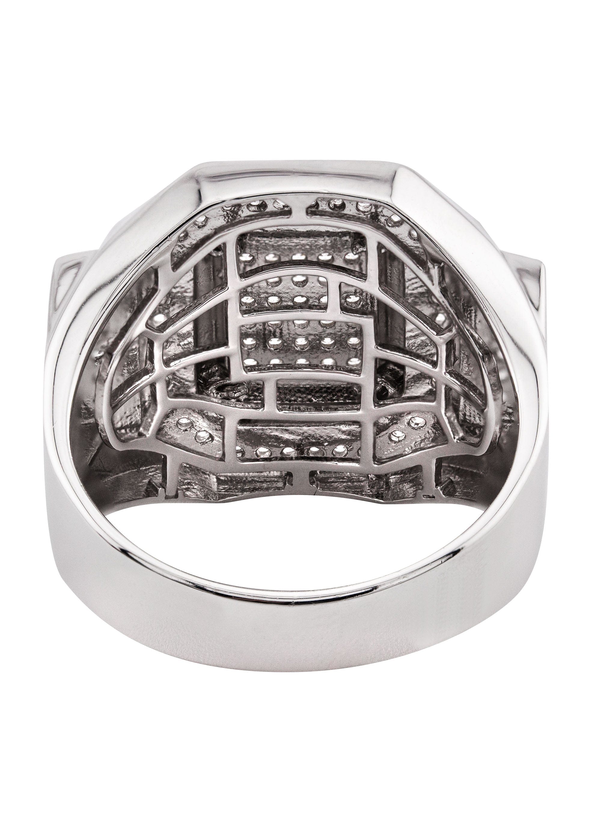 Manufacturer 43 Mens Silver CZ Signet Ring | Appx 8.6 Grams