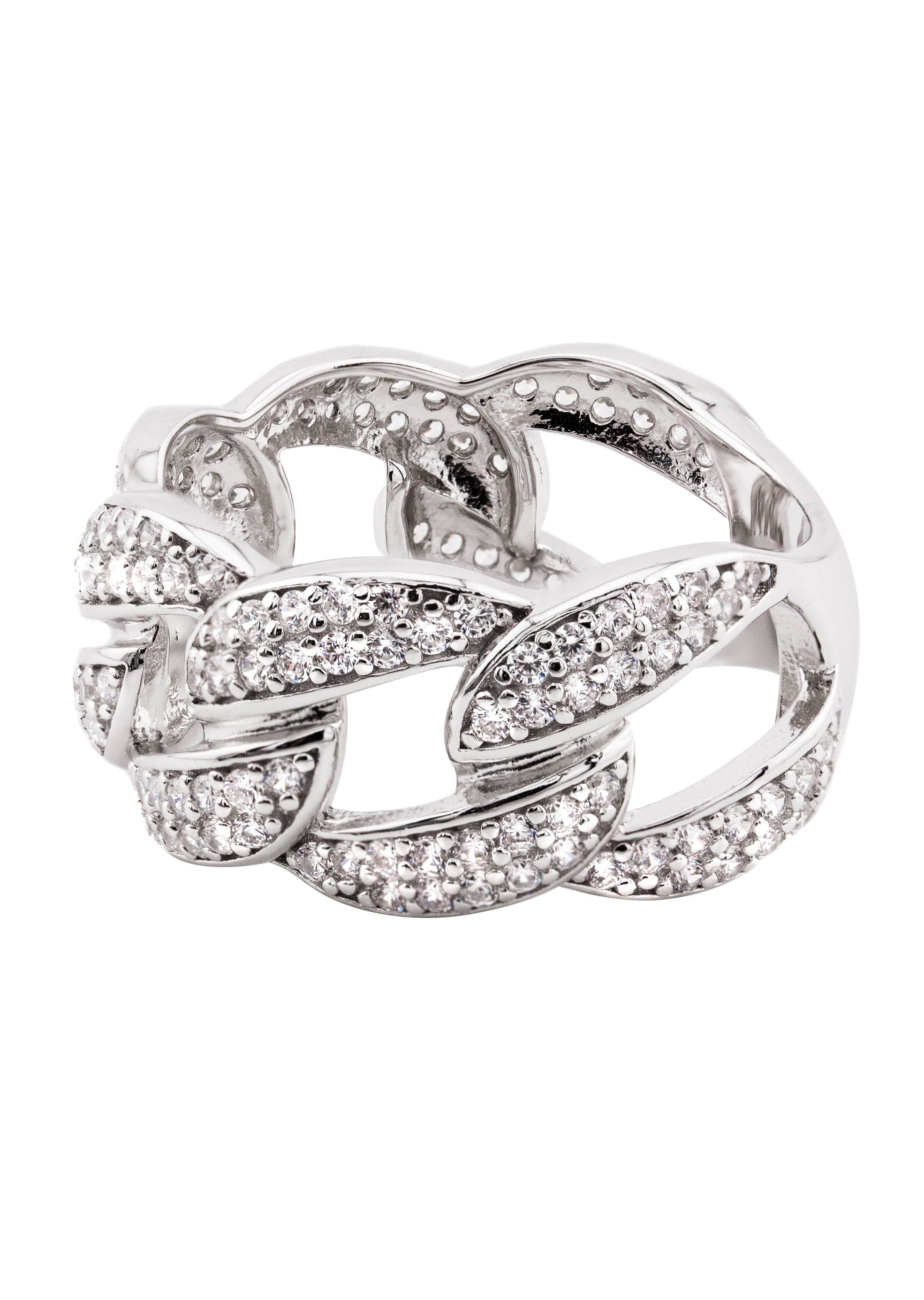 Manufacturer 43 Mens Silver CZ Cuban Ring | Appx 7 Grams