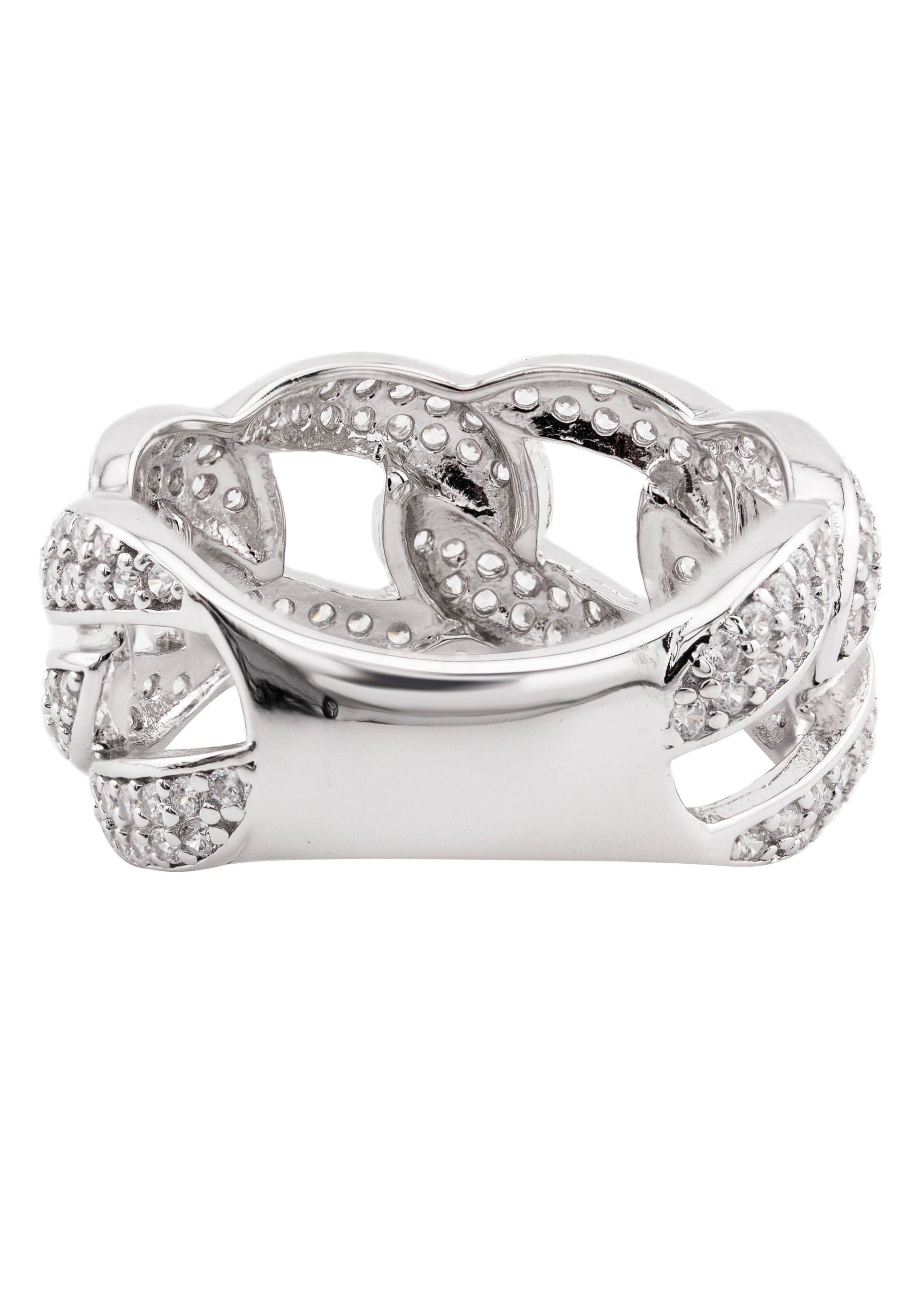 Manufacturer 43 Mens Silver CZ Cuban Ring | Appx 7 Grams