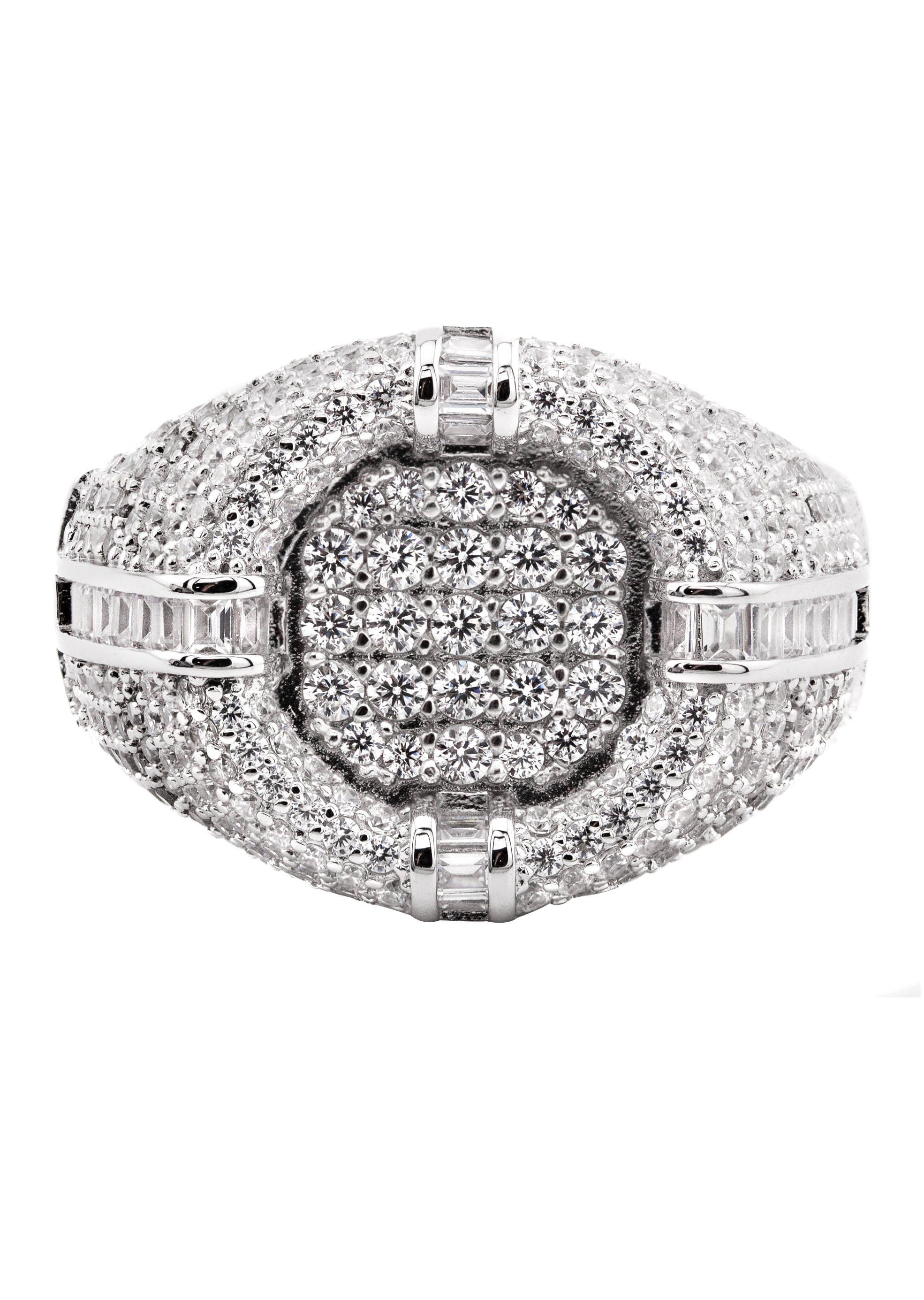 Manufacturer 43 Mens Silver CZ Signet Ring | Appx 8.3 Grams