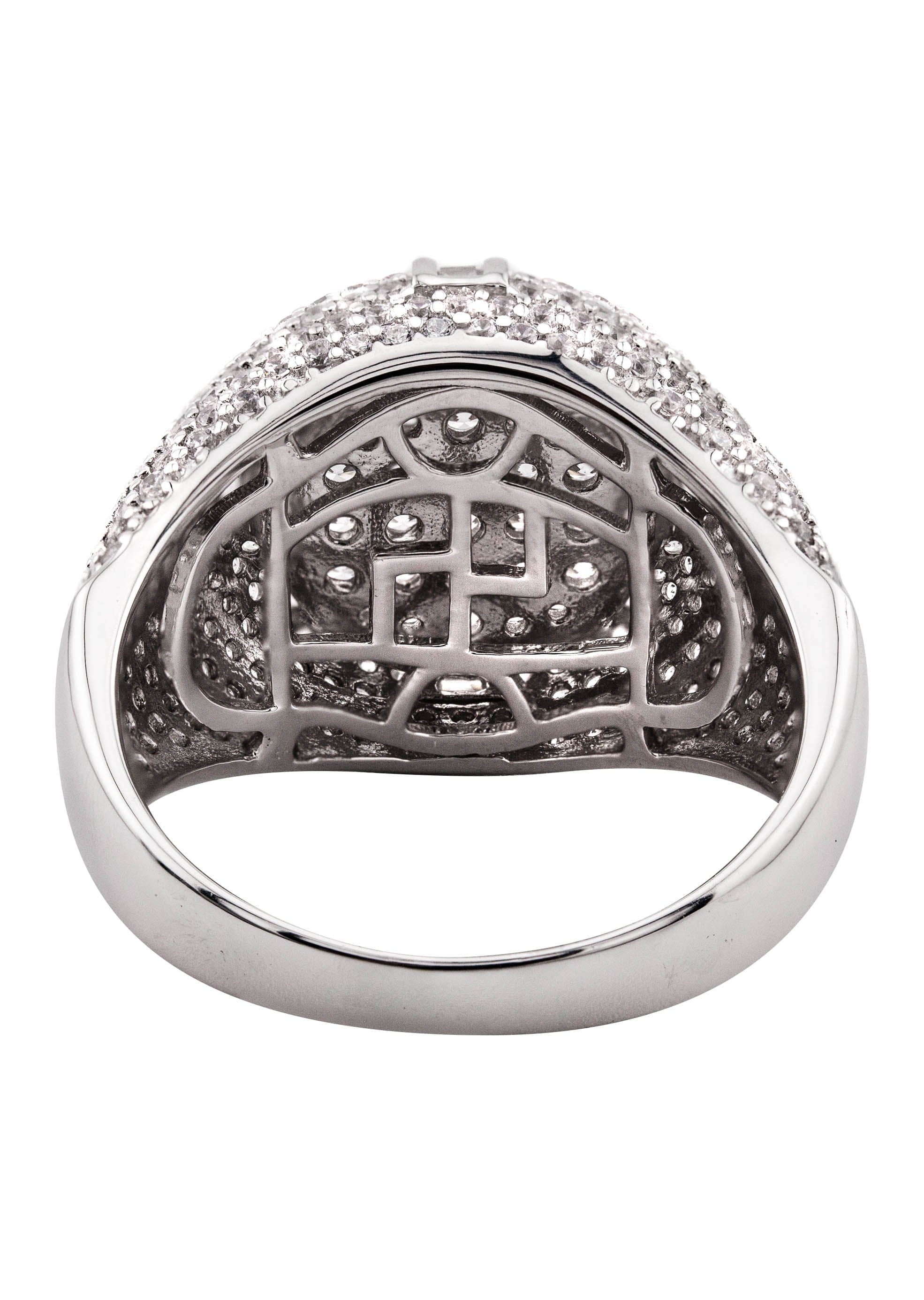 Manufacturer 43 Mens Silver CZ Signet Ring | Appx 8.3 Grams