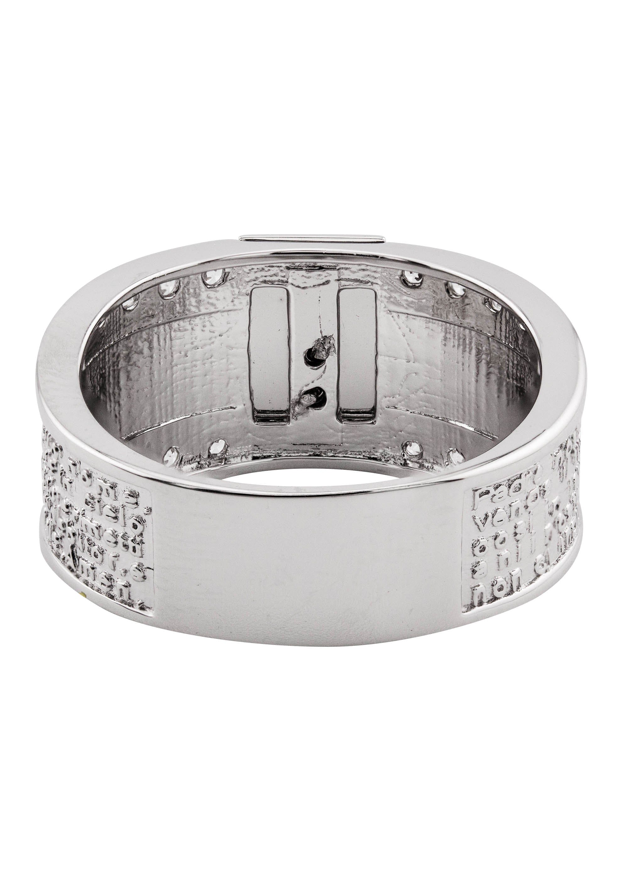Manufacturer 43 Mens Silver CZ Jesus Ring | Appx 6.7 Grams