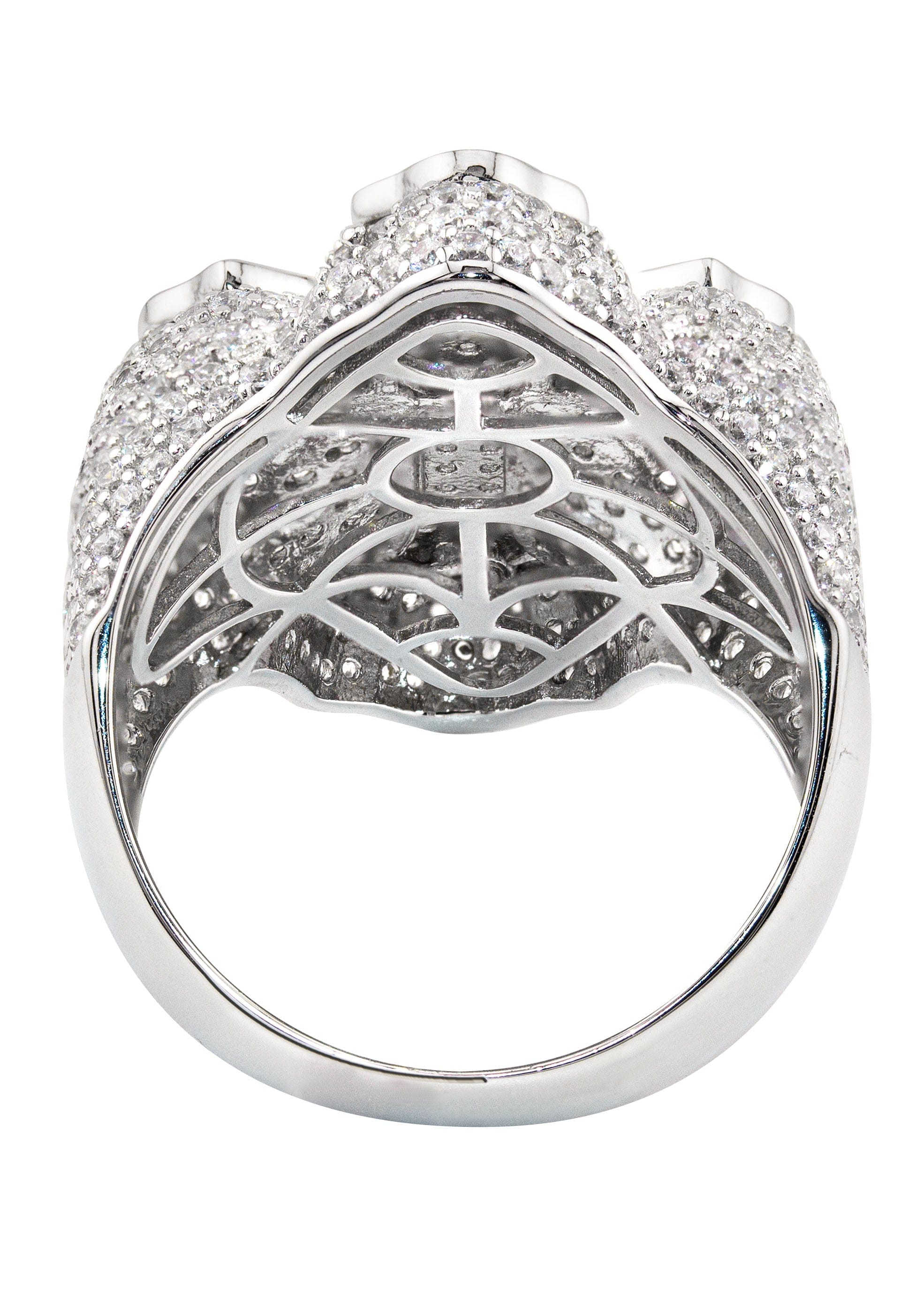Manufacturer 43 Mens Silver CZ Cross Ring | Appx 10 Grams