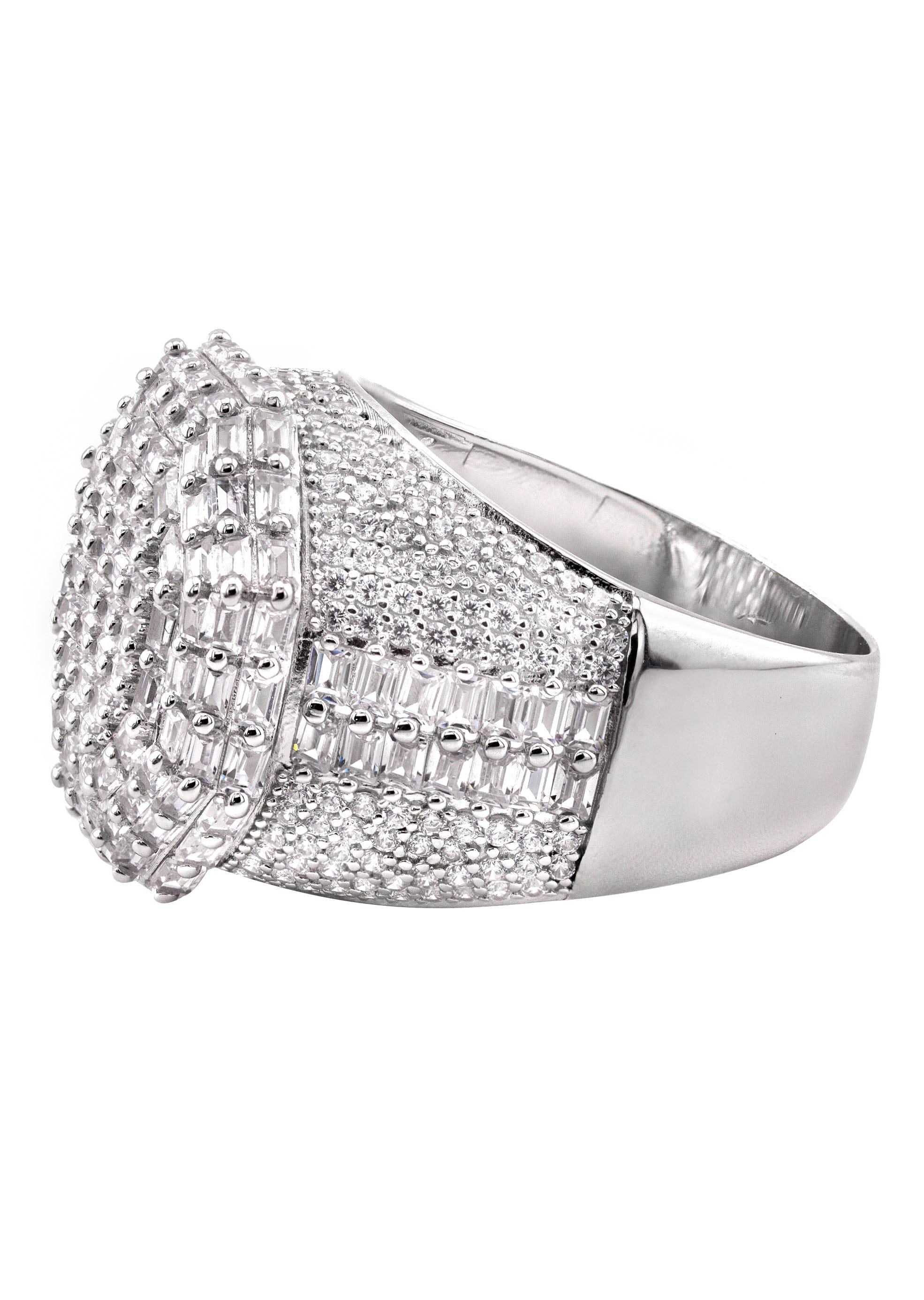 Manufacturer 43 Mens Silver Baguette Signet Ring | Appx 10.6 Grams