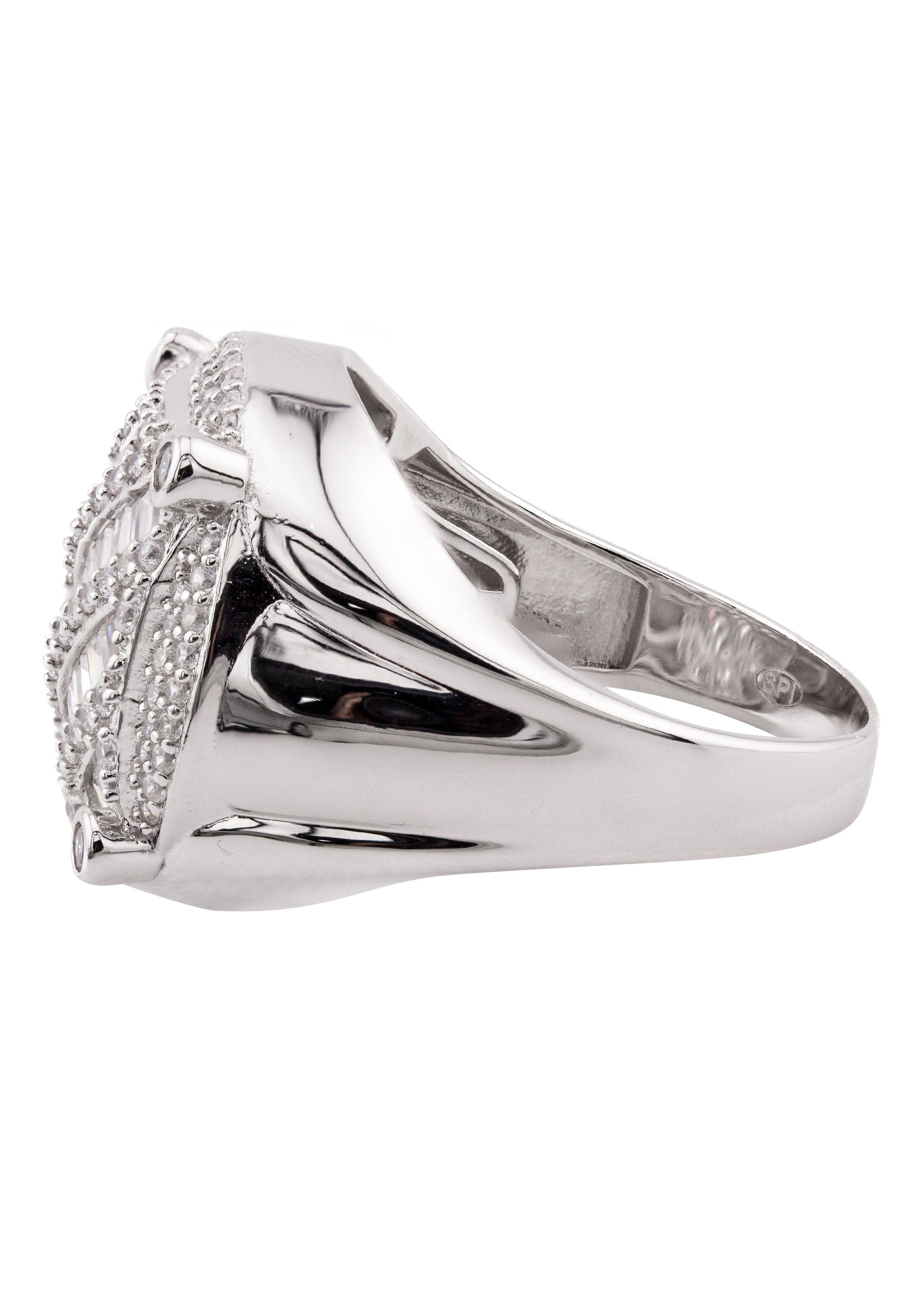 Manufacturer 43 Mens Silver Baguette Pinky Ring | Appx 10.6 Grams