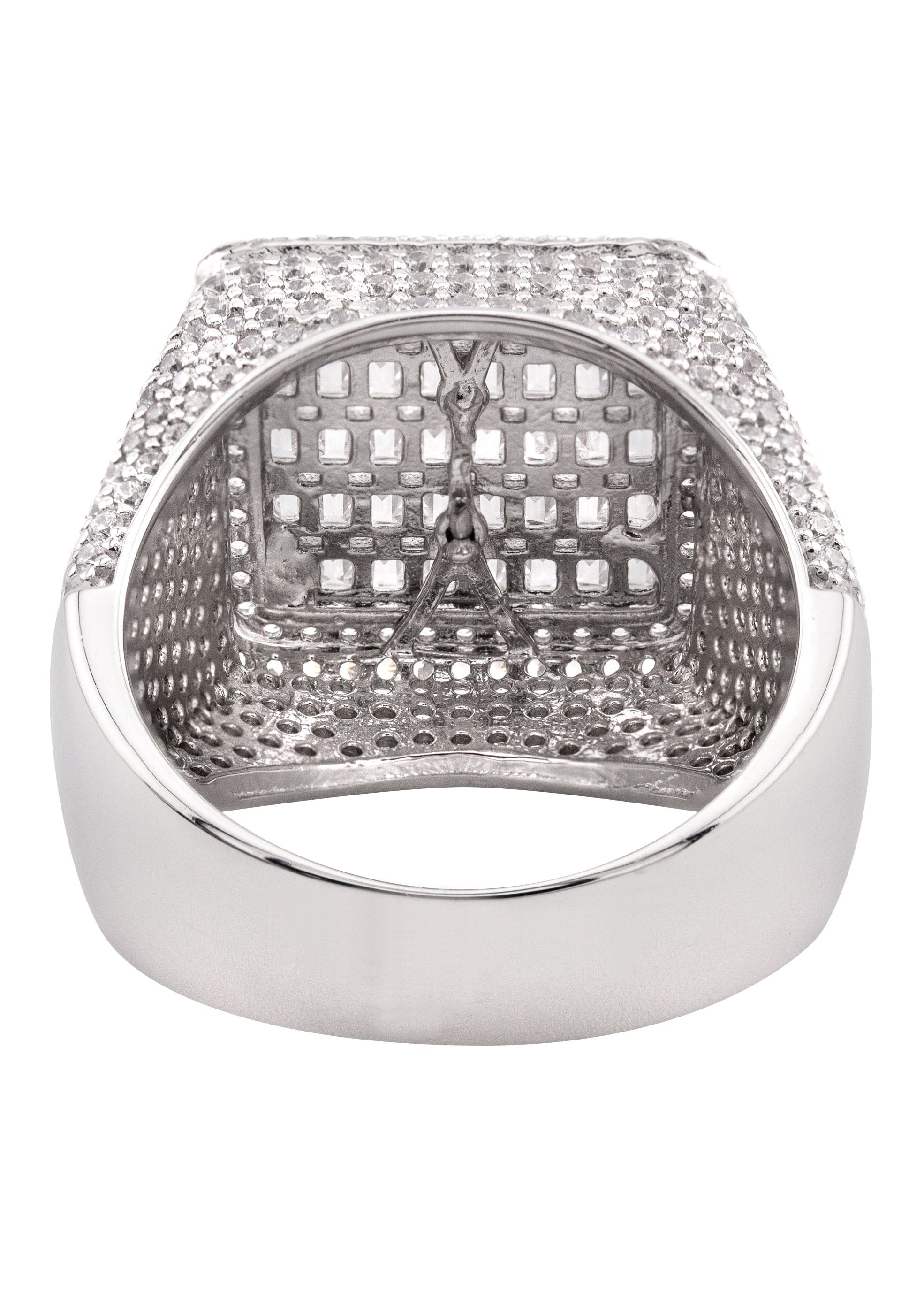 Manufacturer 43 Mens Silver Baguette Ring | Appx 10 Grams