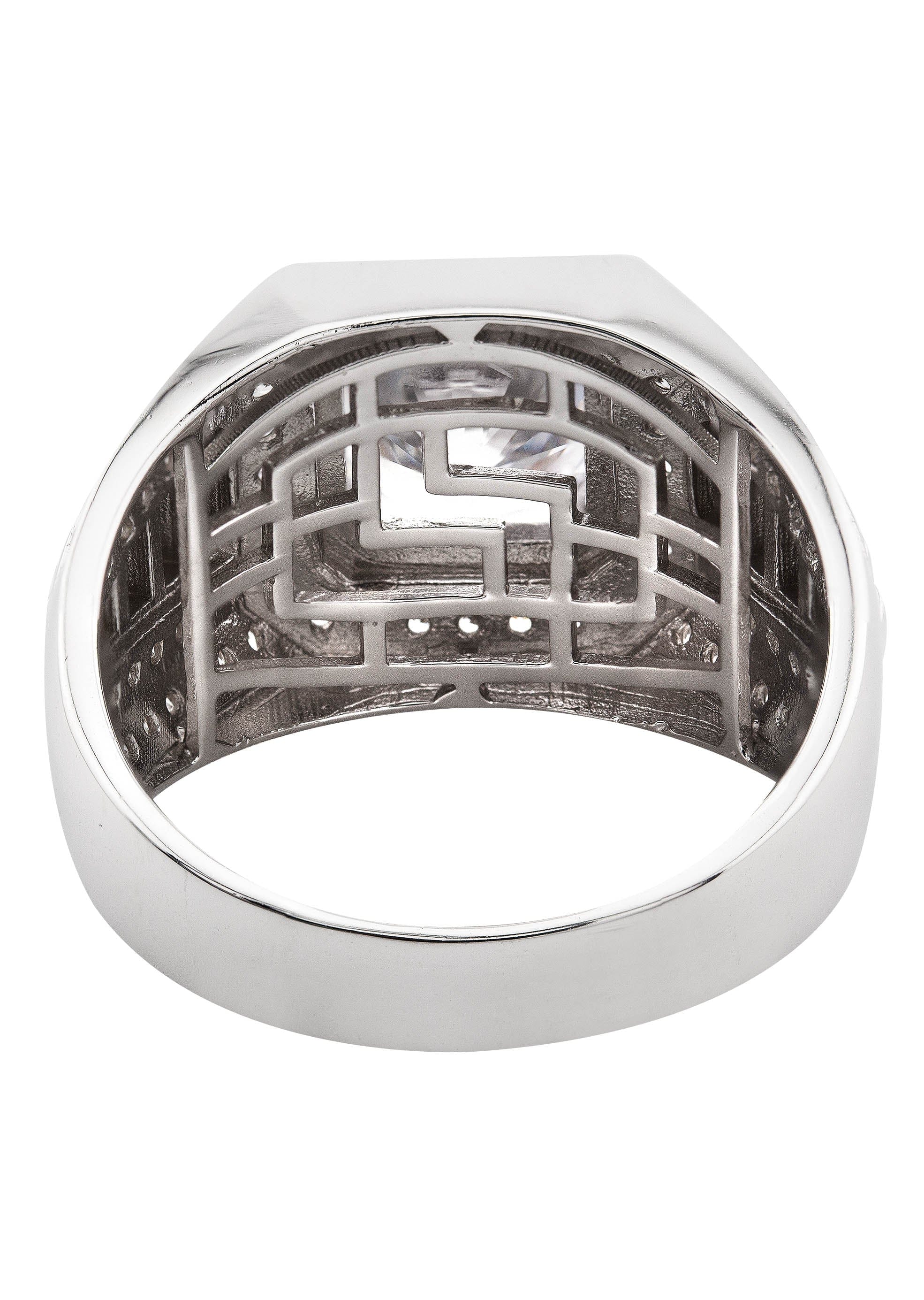 Manufacturer 43 Mens Silver CZ Pinky Ring | Appx 10 Grams