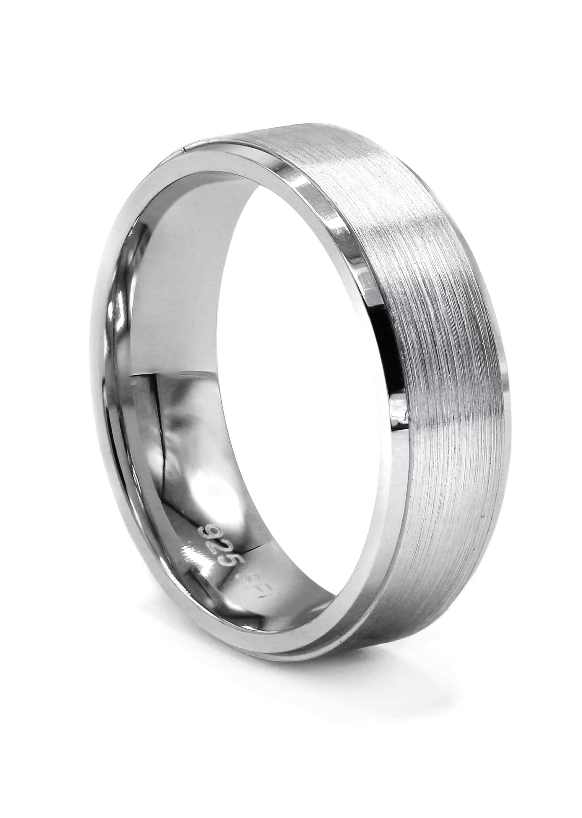 Manufacturer 43 Mens Silver Plain Tungsten Style Ring | Appx 9.4 Grams