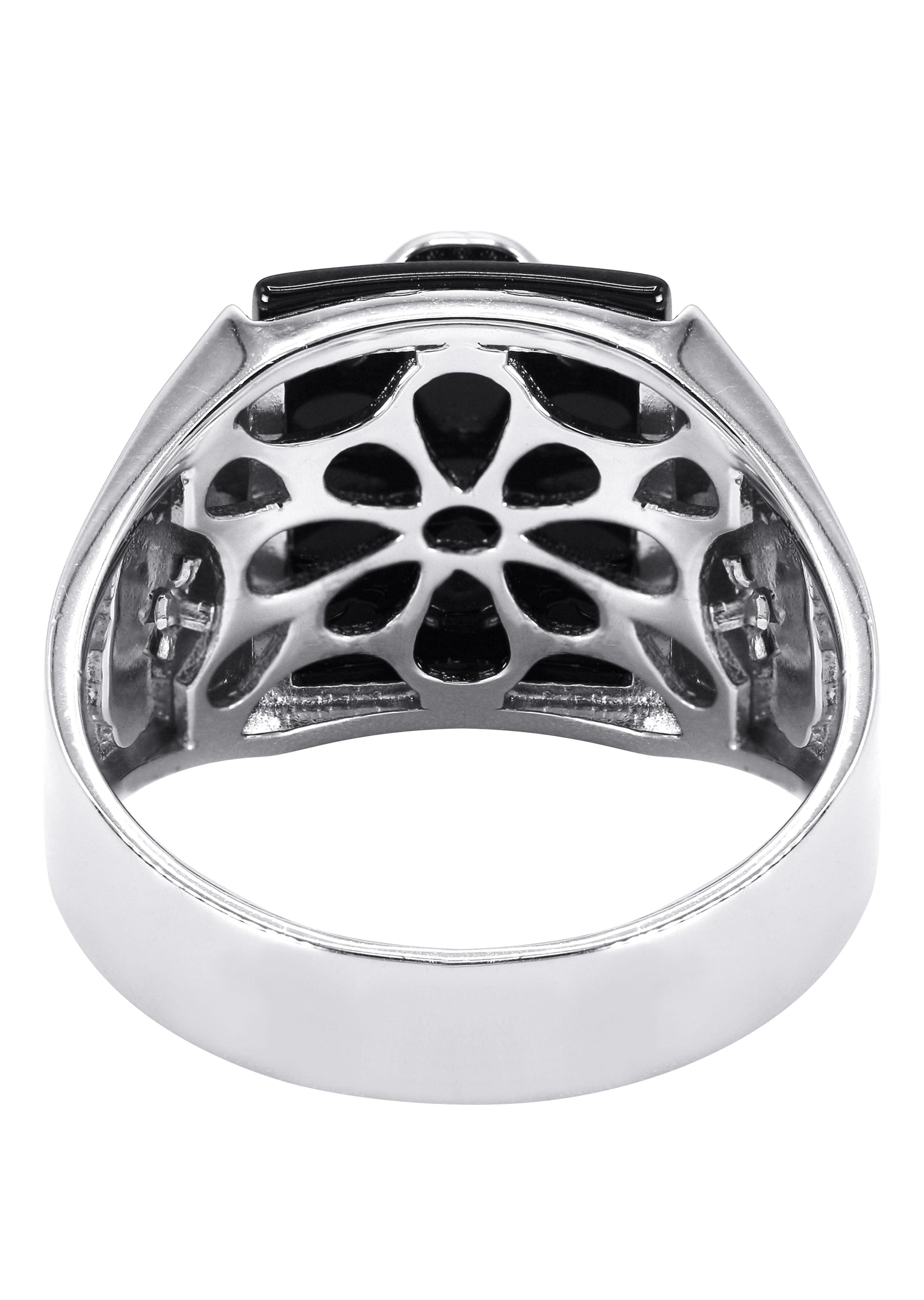 Manufacturer 43 Mens Silver Onyx Scorpion Ring | Appx 8.2 Grams