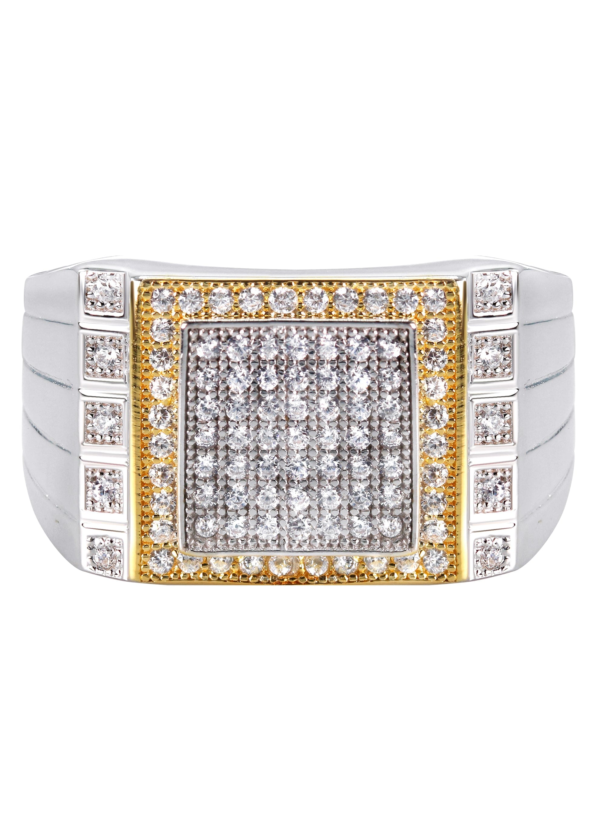 Manufacturer 43 Mens Silver CZ Pinky Ring | Appx 7.4 Grams
