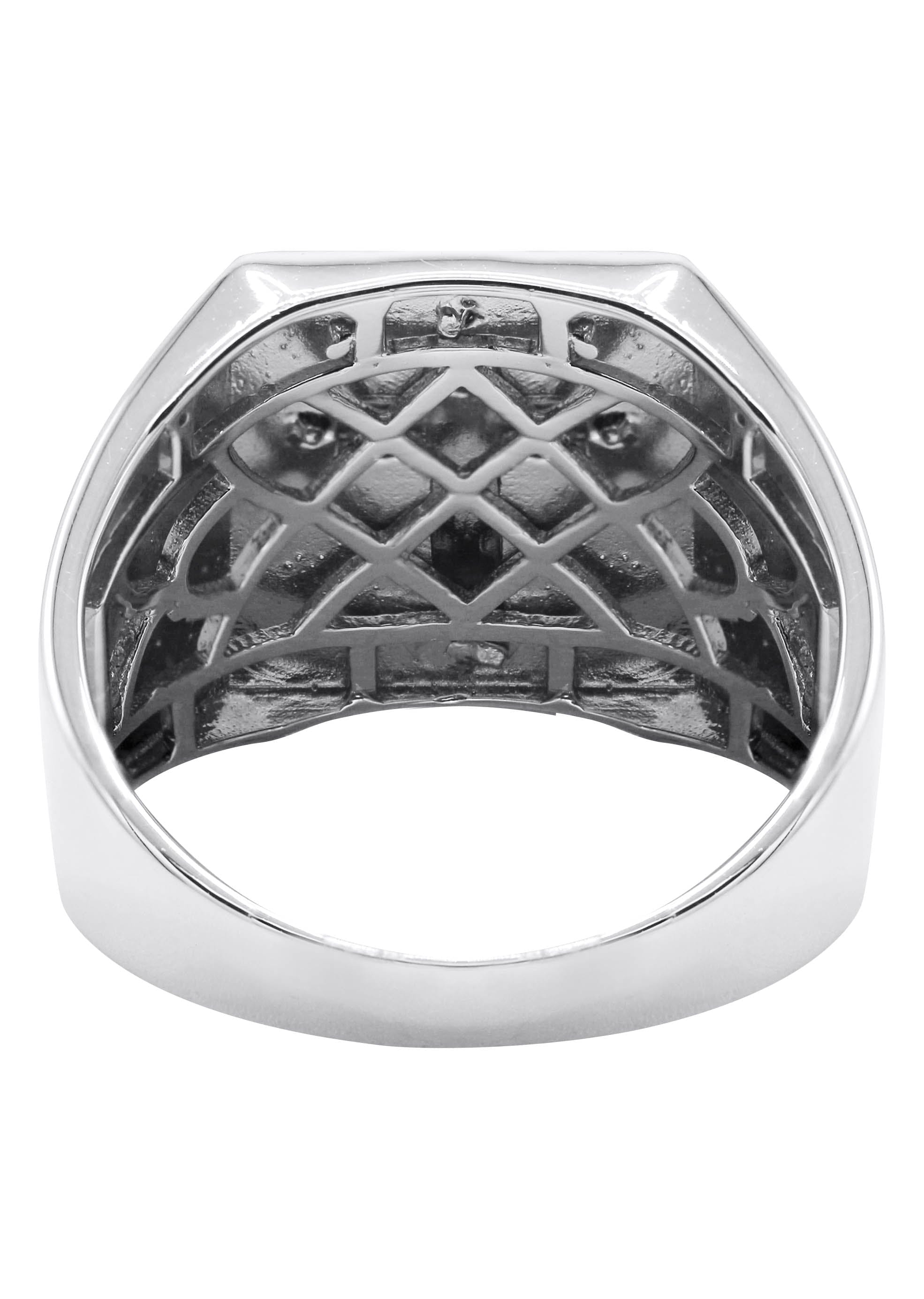 Manufacturer 43 Mens Silver Gold Cross Pinky Ring | Appx 6.8 Grams