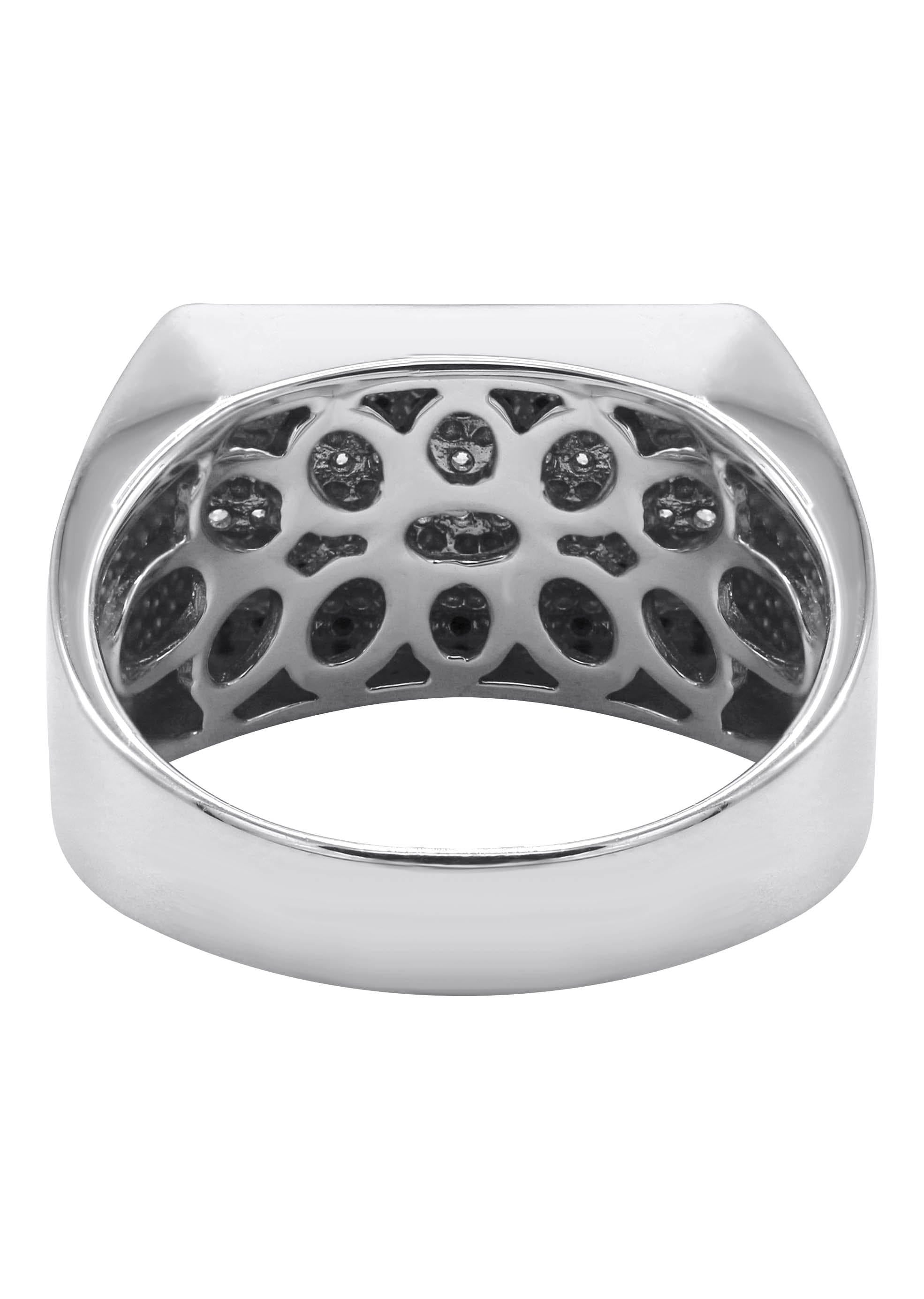 Manufacturer 43 Mens Silver CZ Onyx Ring | Appx 6.6 Grams