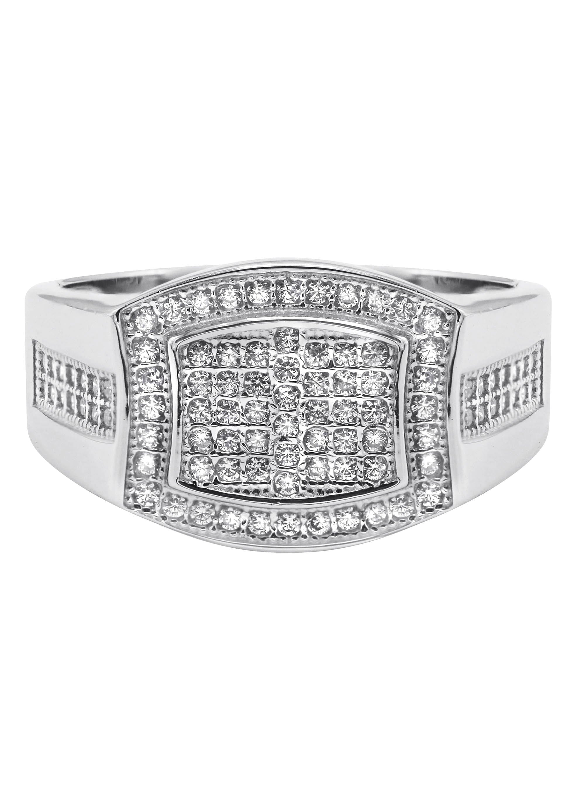 Manufacturer 43 Mens Silver CZ Pinky Ring | Appx 6.4 Grams