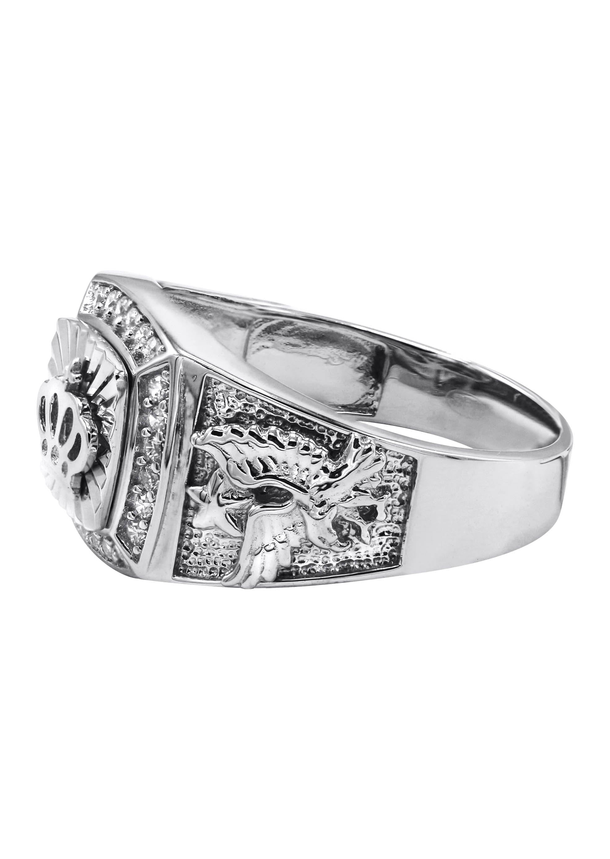 Manufacturer 43 Mens Silver Crown Signet Ring | Appx 6.2 Grams
