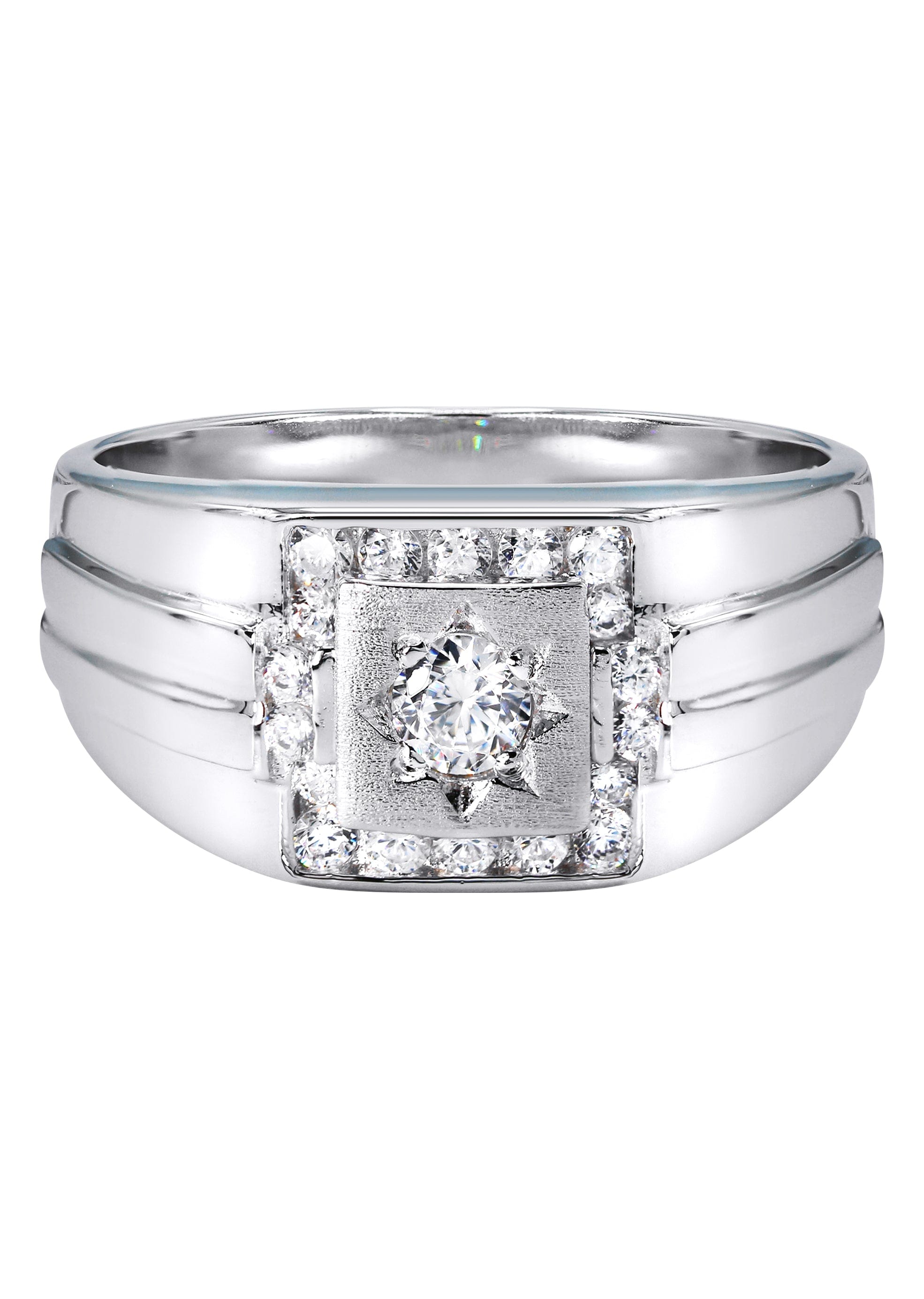 Manufacturer 43 Mens Silver CZ Star Pinky Ring | Appx 5.7 Grams
