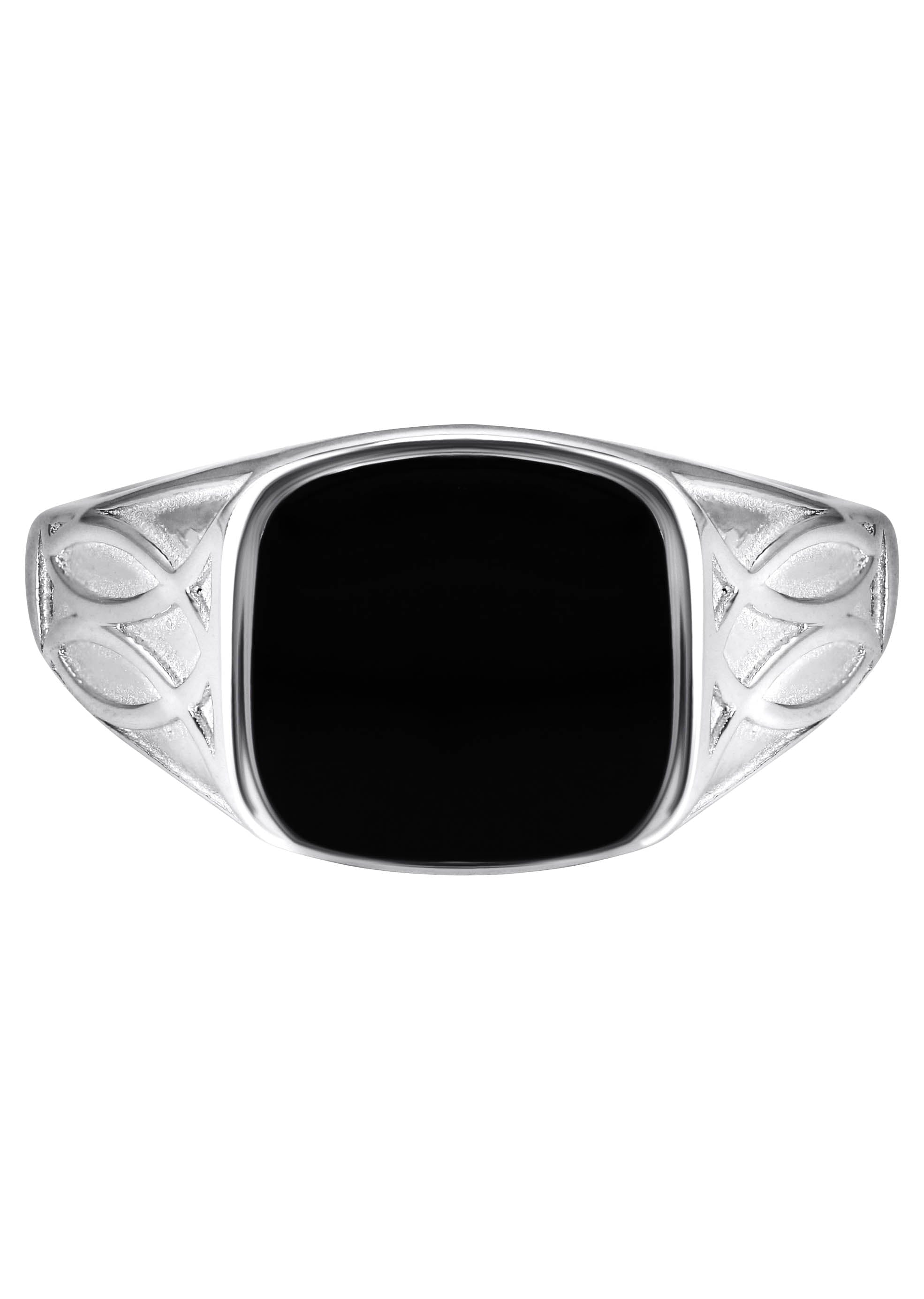 Manufacturer 43 Mens Silver Onyx Signet Ring | Appx 5.3 Grams
