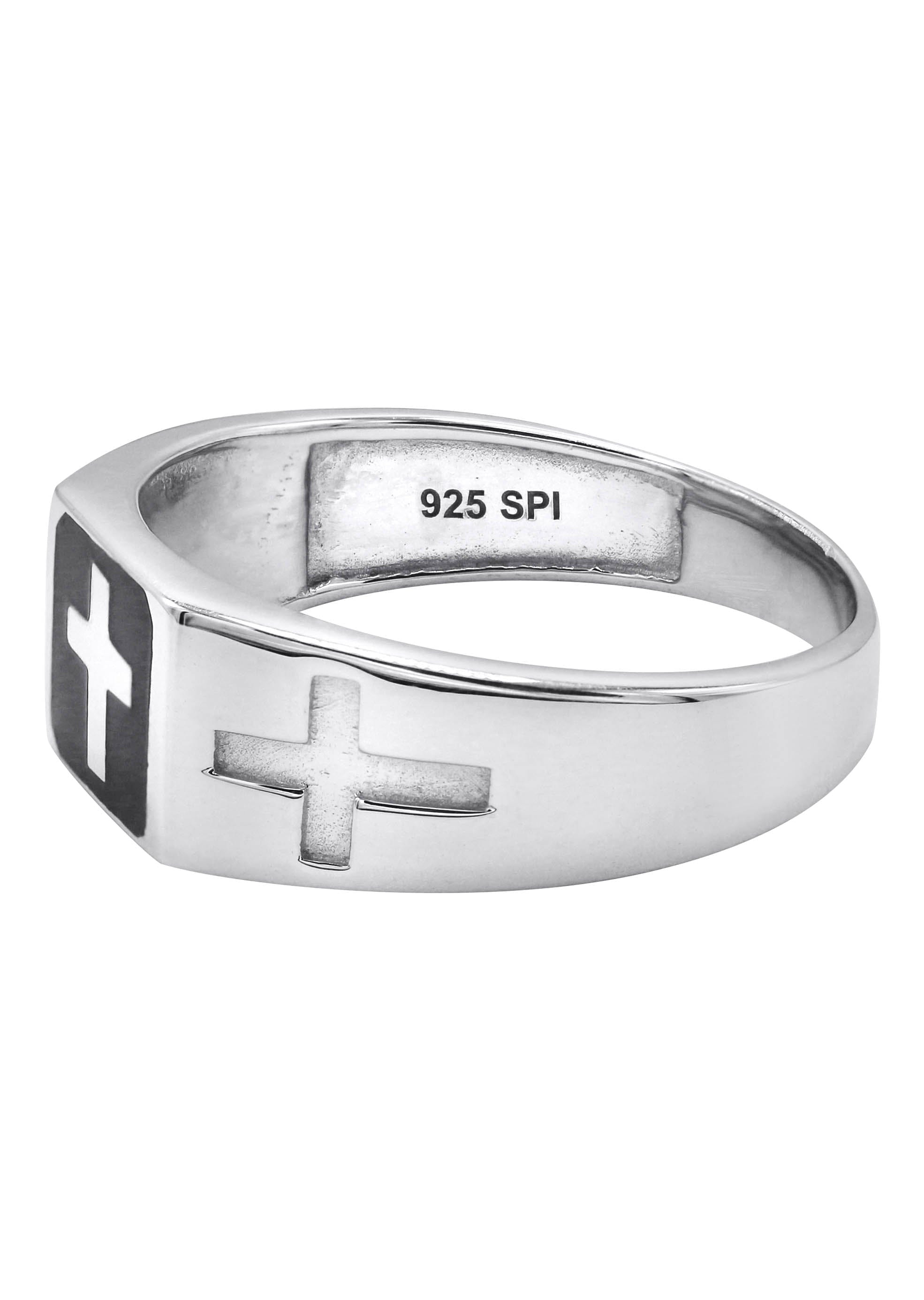 Manufacturer 43 Mens Silver Cross Signet Ring | Appx 4.2 Grams