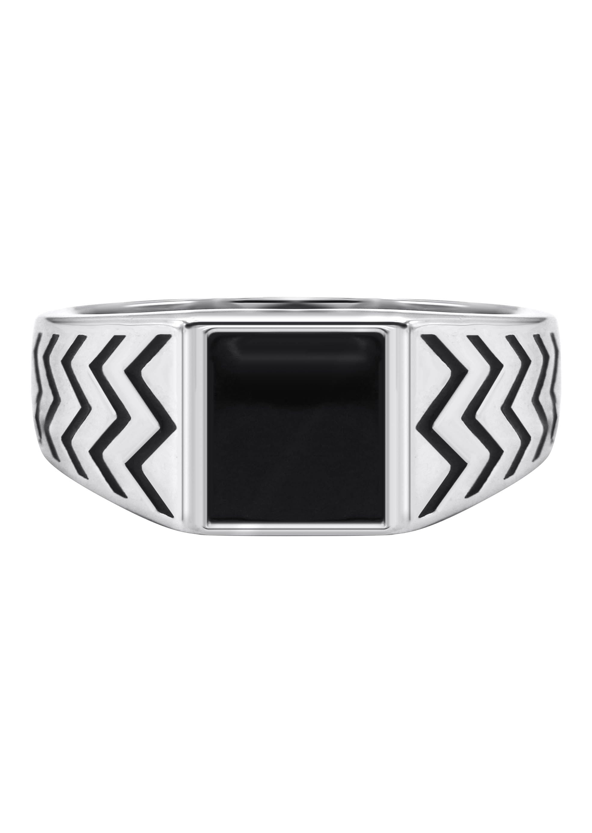 Manufacturer 43 Mens Silver Signet Onyx Ring | Appx 5.4 Grams