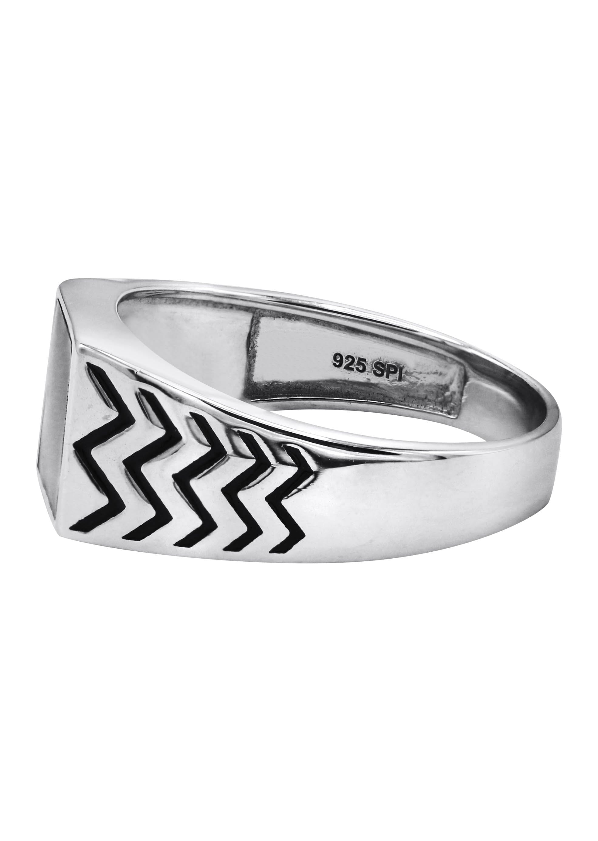Manufacturer 43 Mens Silver Signet Onyx Ring | Appx 5.4 Grams