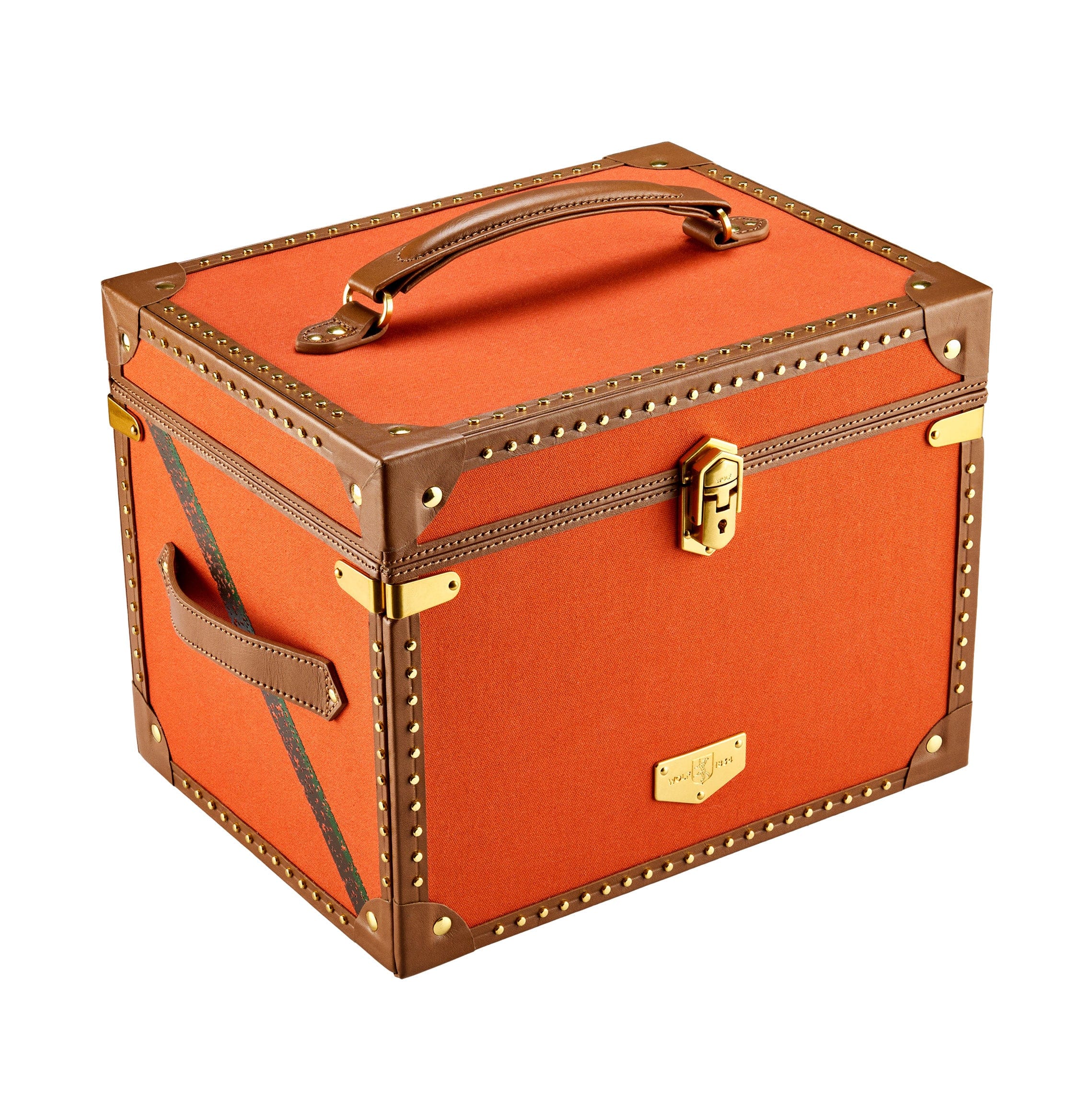 WOLF Ida Trunk Jewelry Box in Orange