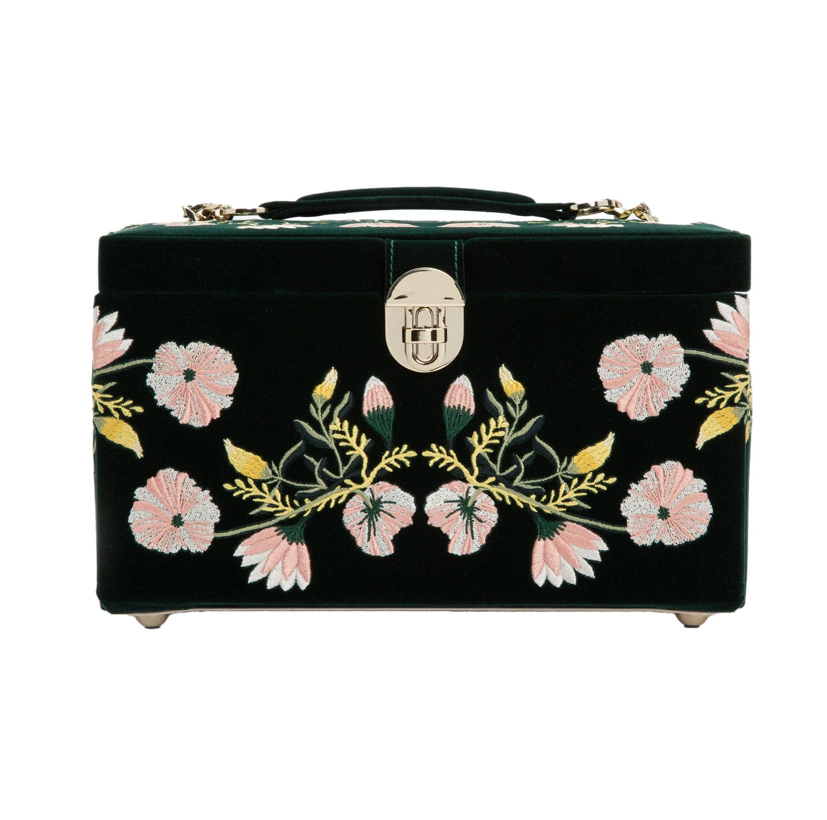 WOLF Zoe Medium Jewelry Box in Forest Green