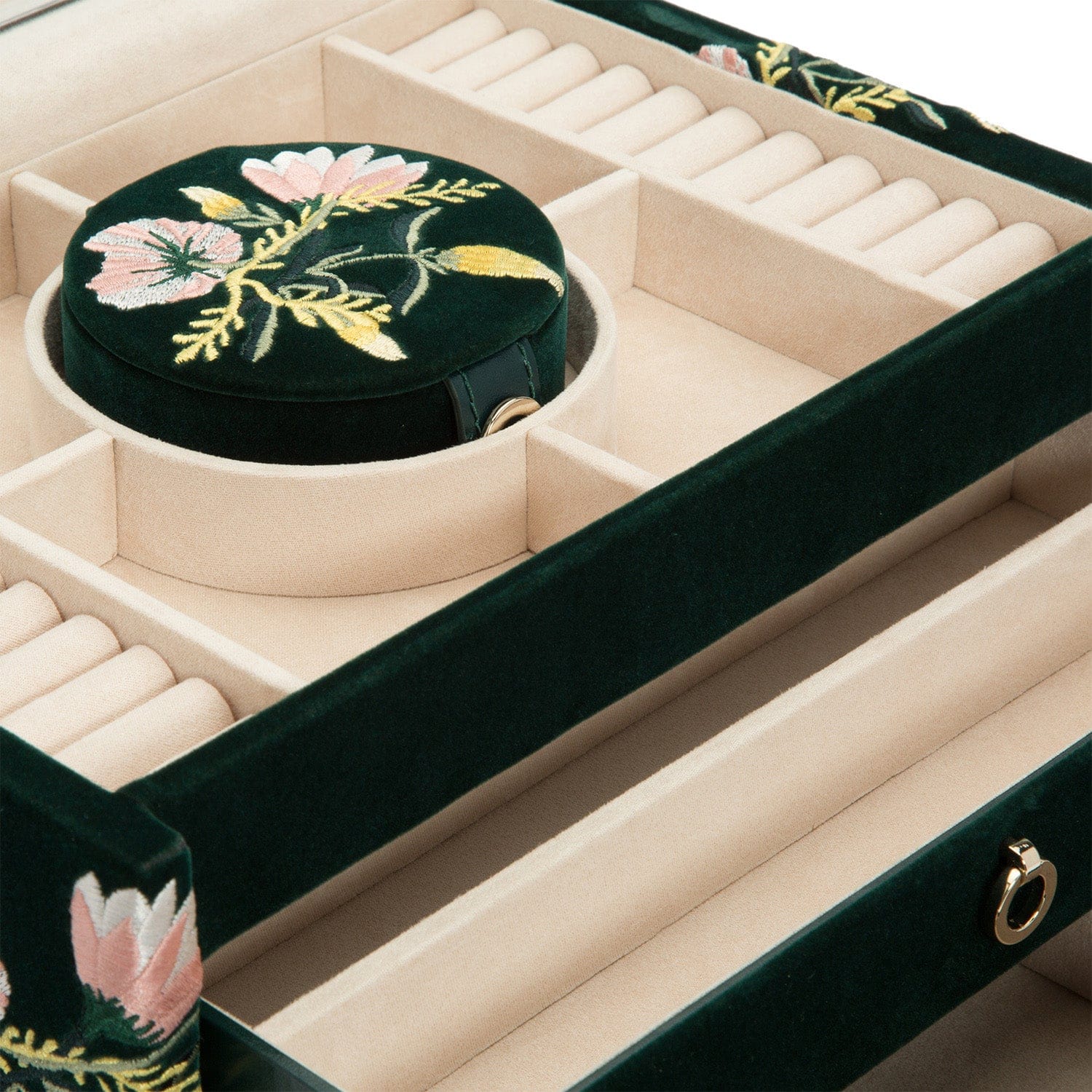 WOLF Zoe Medium Jewelry Box in Forest Green