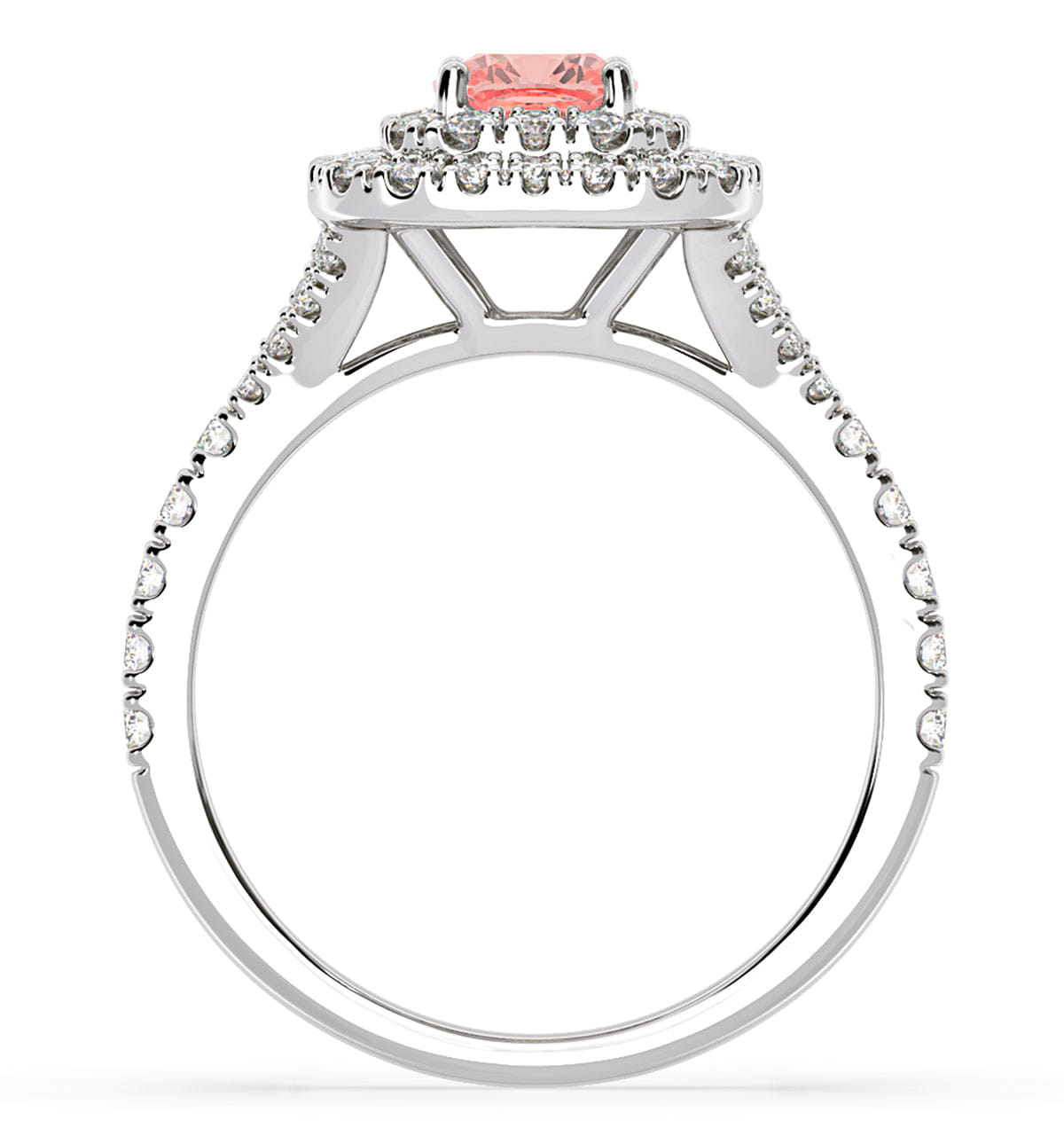 Anastasia Pink Lab Diamond 1.30ct Halo Ring in Platinum - Elara Collection