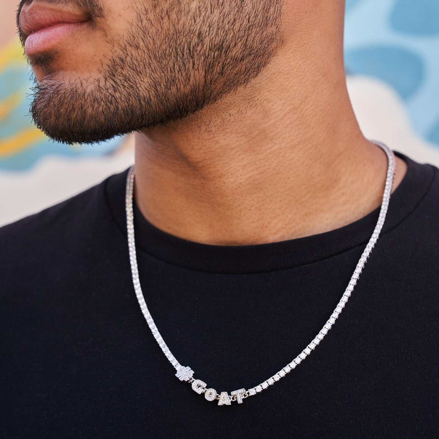 GLD Men Custom Stationed Tennis Chain