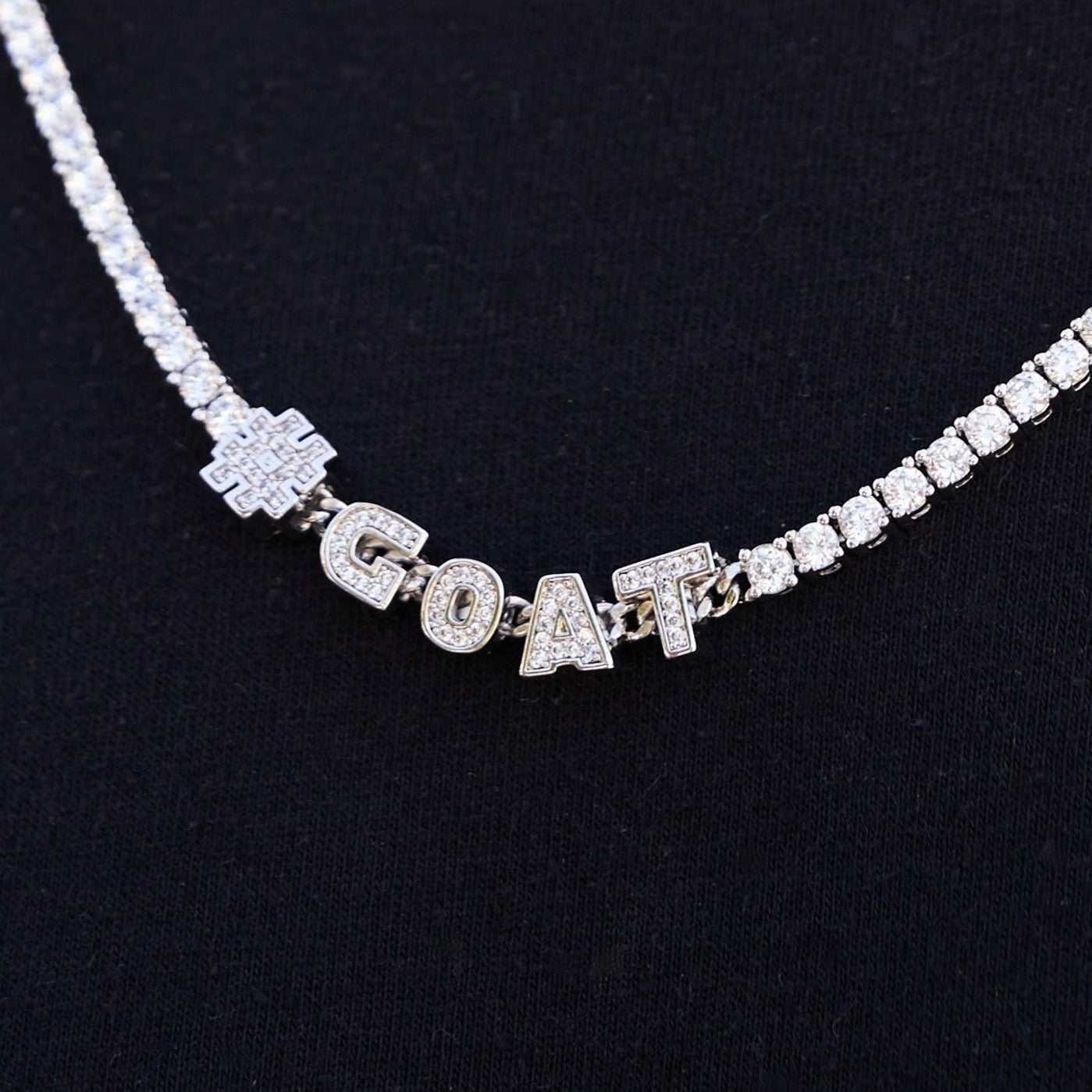 GLD Men Custom Stationed Tennis Chain