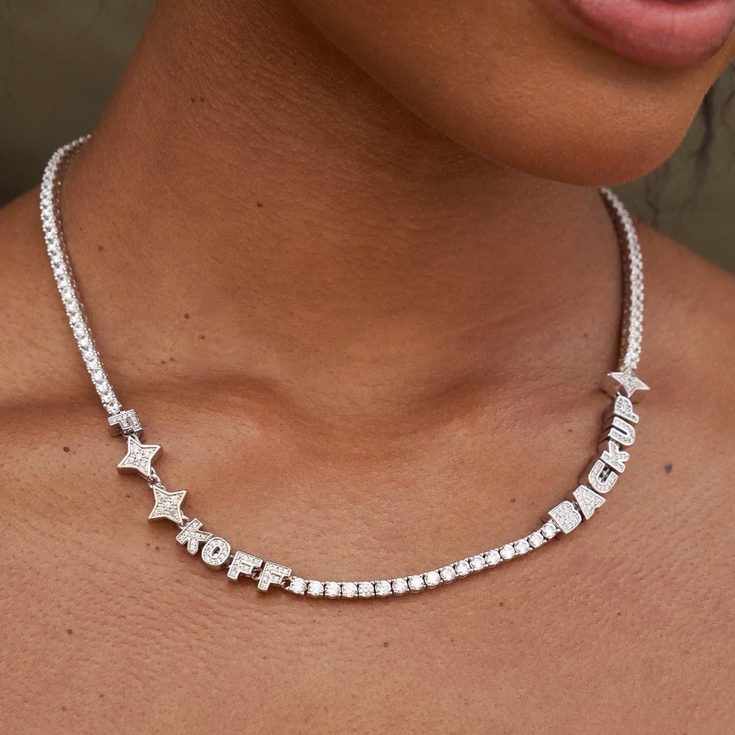 GLD Women Custom Stationed Tennis Necklace